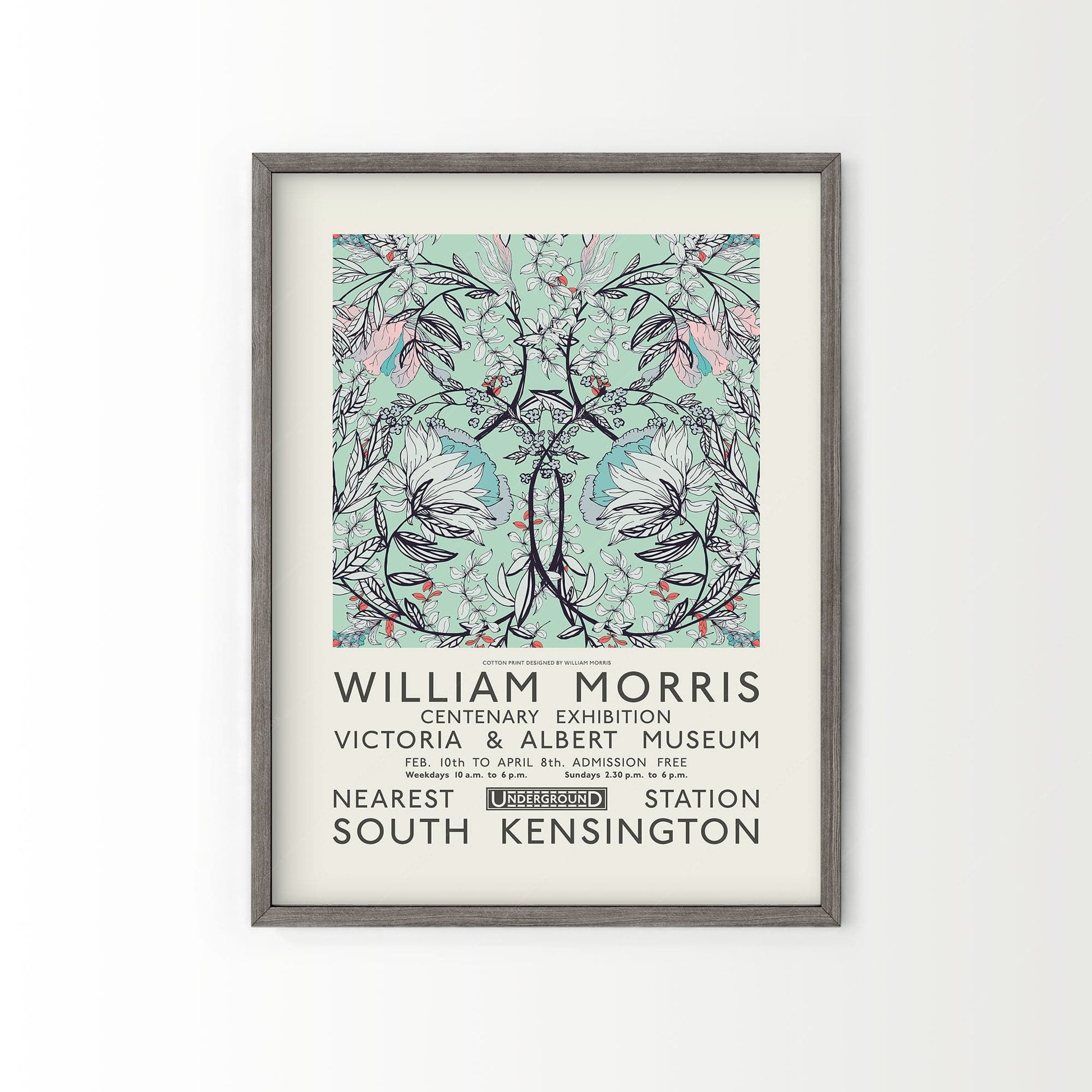 William Morris, Floral Poster, Victoria and Albert Museum Exhibition