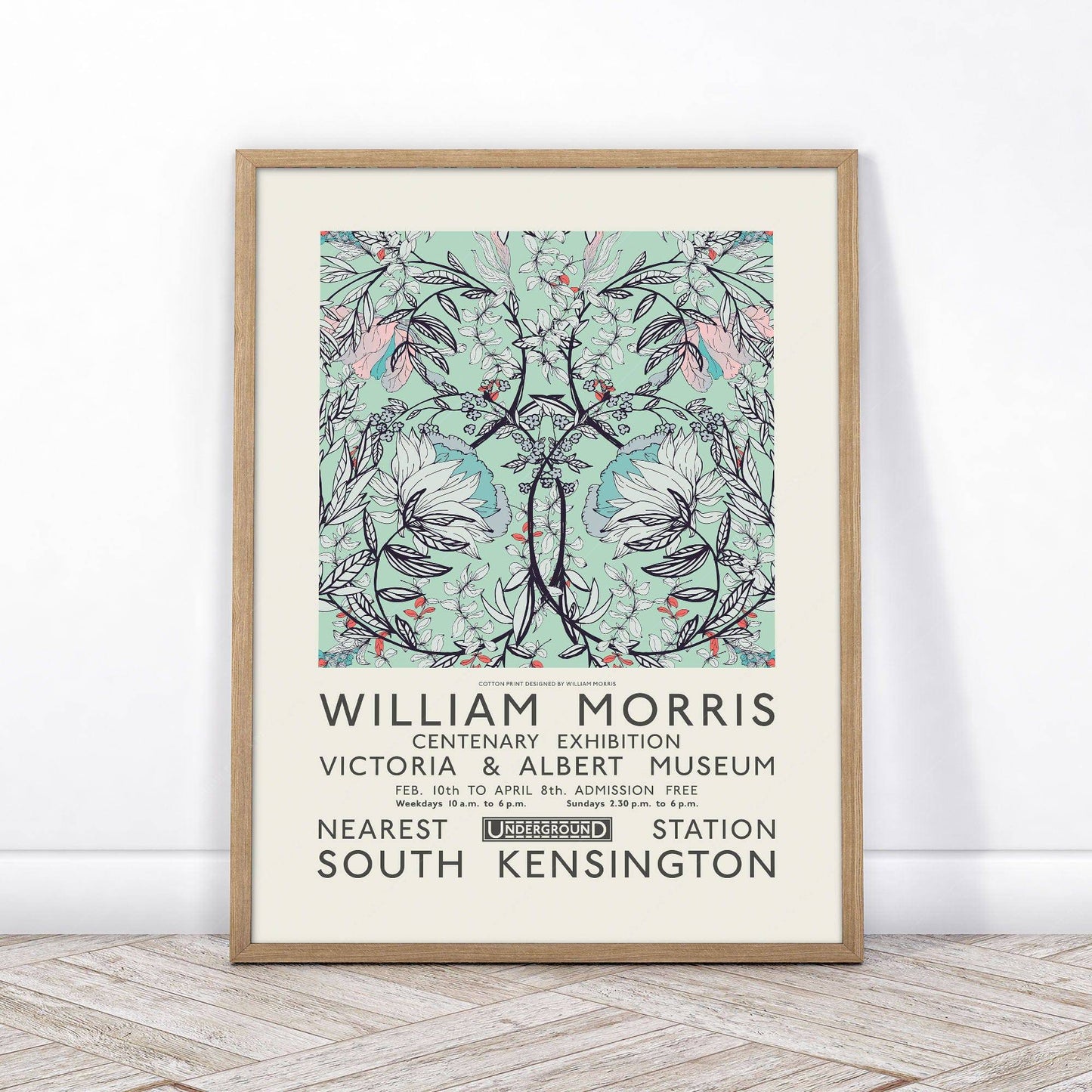 William Morris, Floral Poster, Victoria and Albert Museum Exhibition