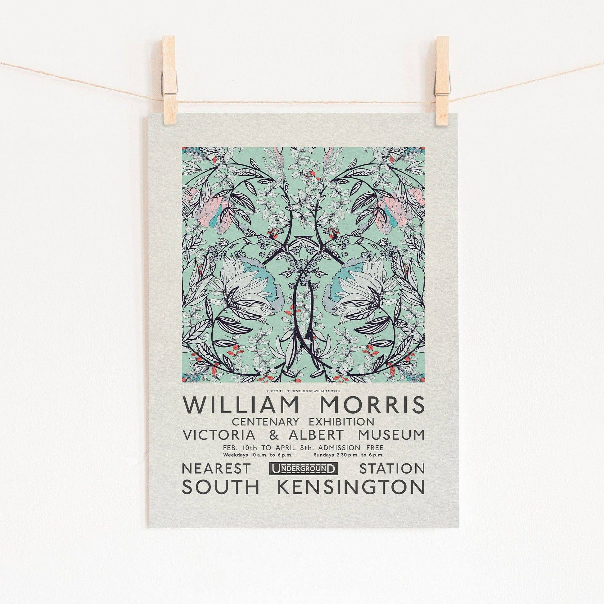 William Morris, Floral Poster, Victoria and Albert Museum Exhibition