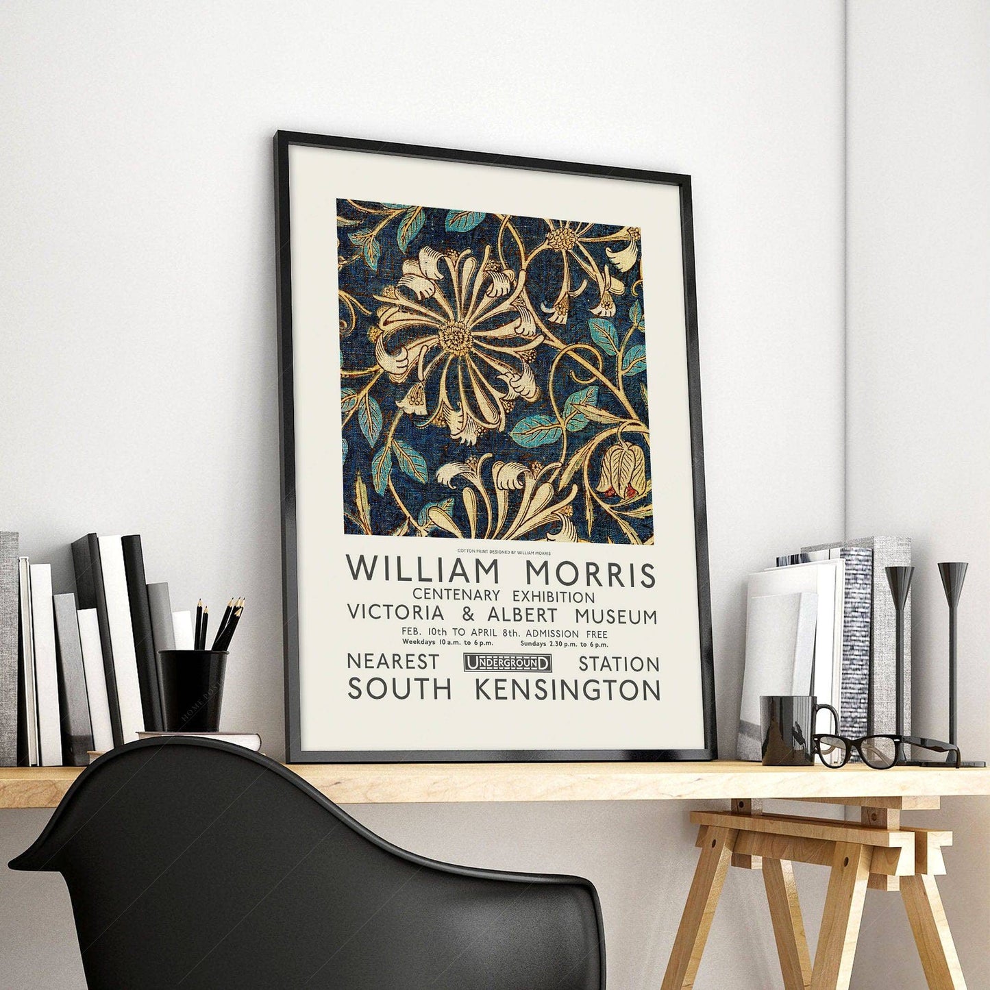 William Morris, Gold Flower Poster, Victoria and Albert Museum Exhibition