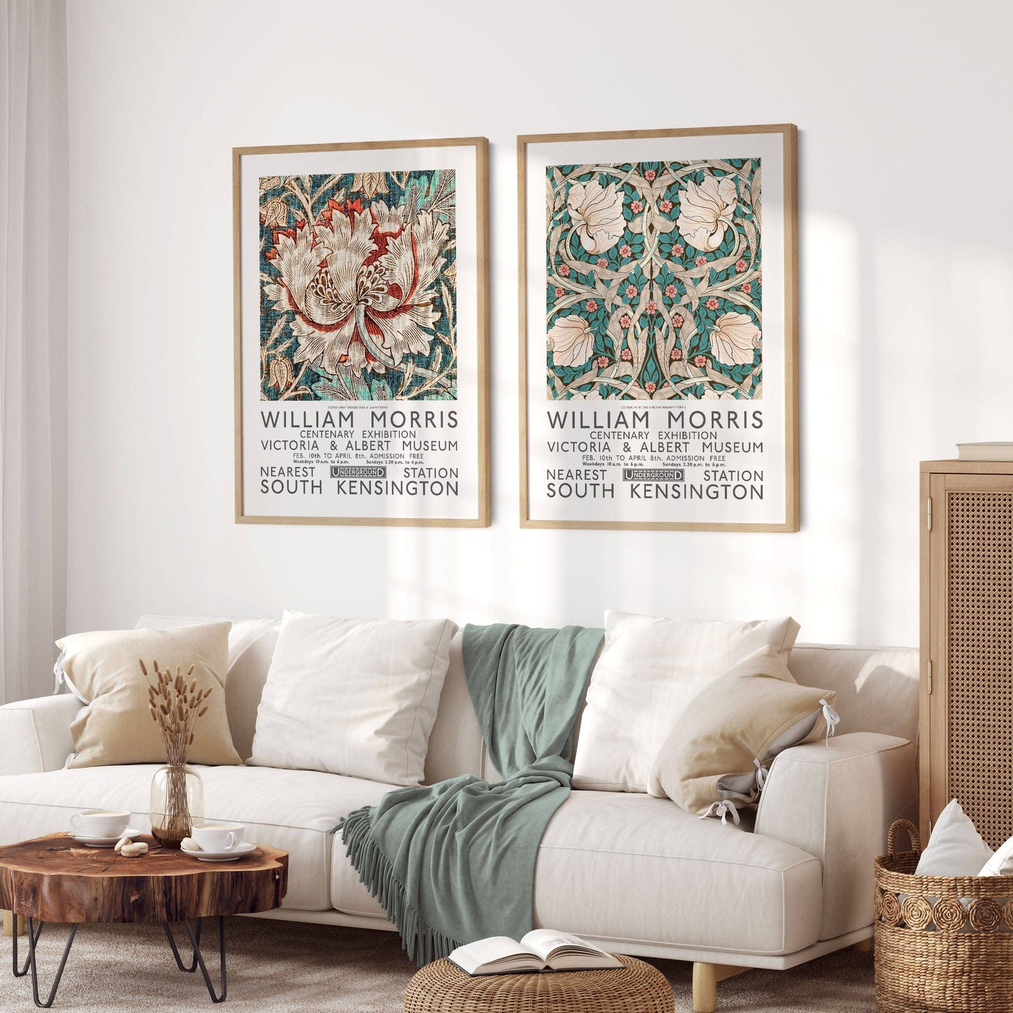 William Morris, Honeysuckle Poster, Set of 2 Prints