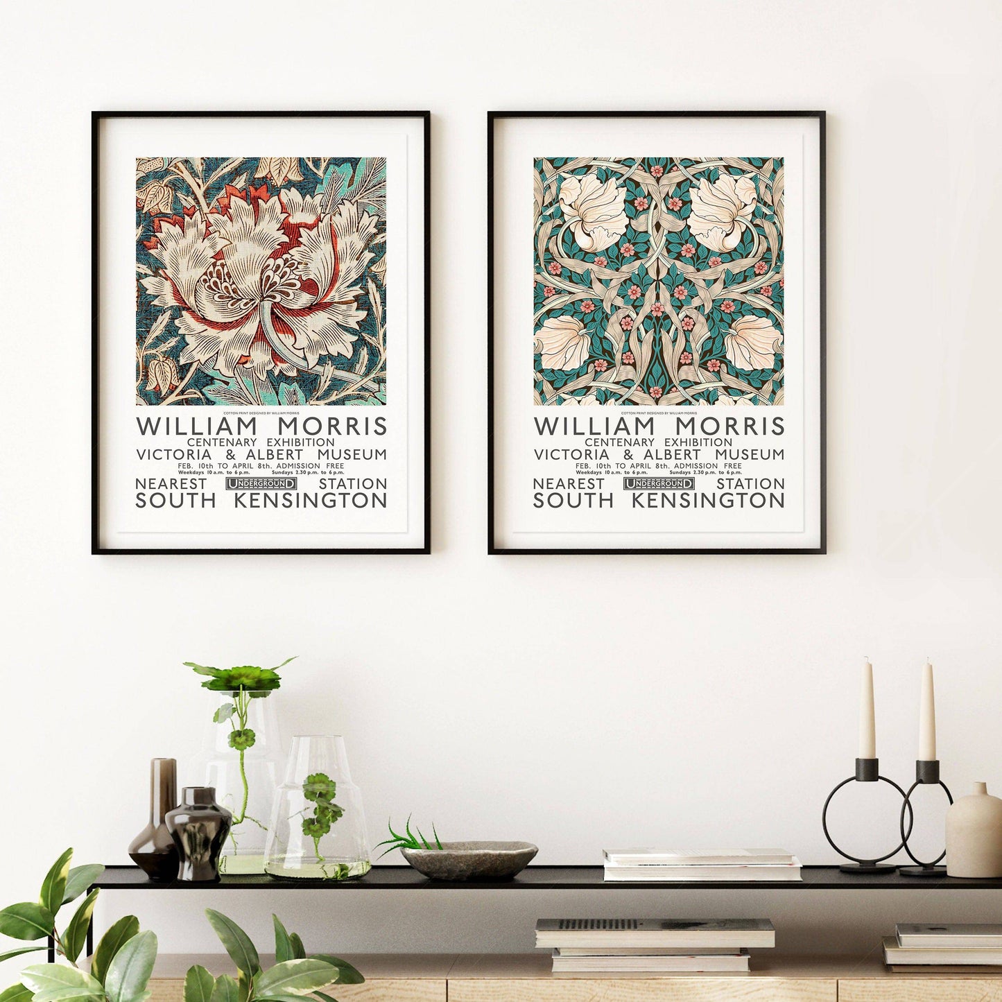 William Morris, Honeysuckle Poster, Set of 2 Prints