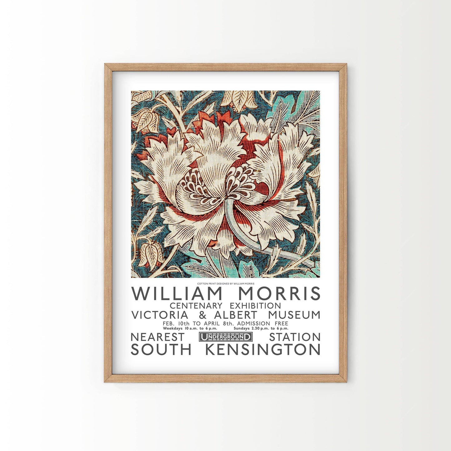 William Morris, Honeysuckle Poster, Set of 2 Prints