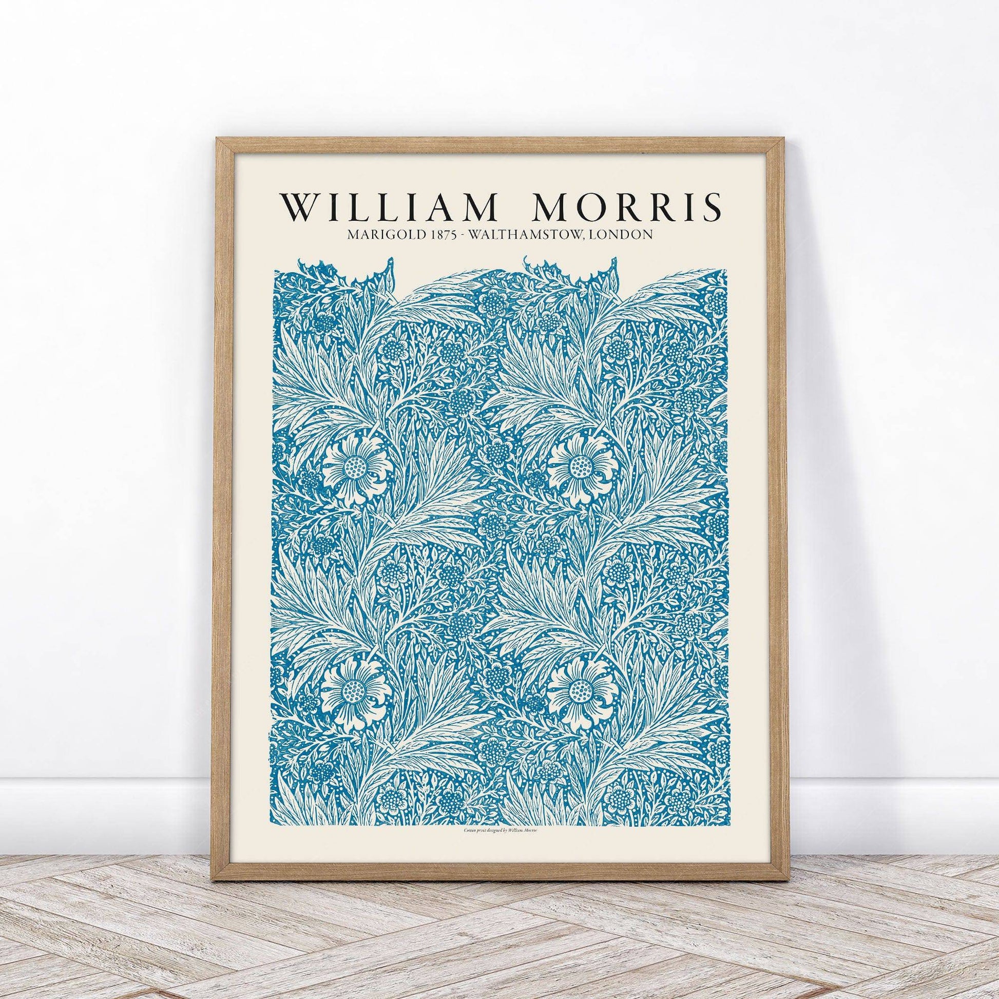 William Morris, Light Blue Marigold, Fine Art Print