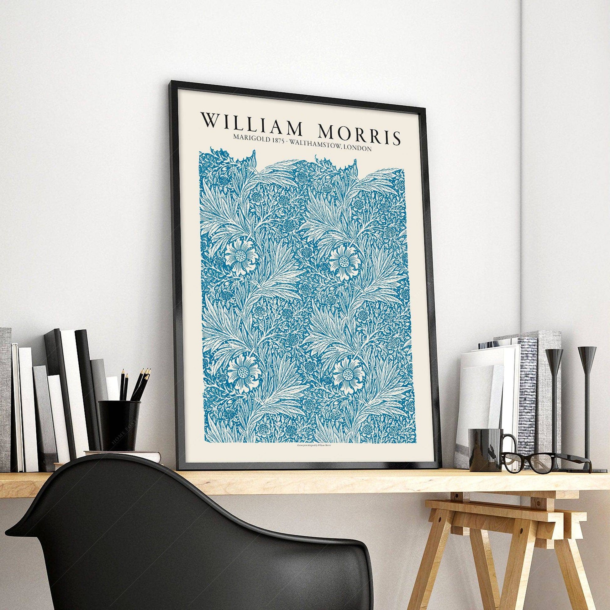 William Morris, Light Blue Marigold, Fine Art Print