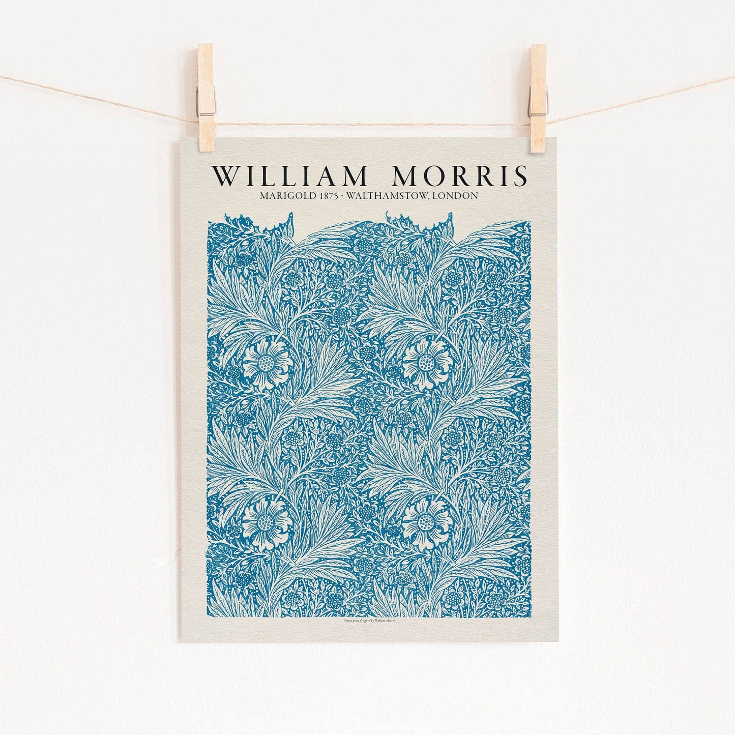 William Morris, Light Blue Marigold, Fine Art Print