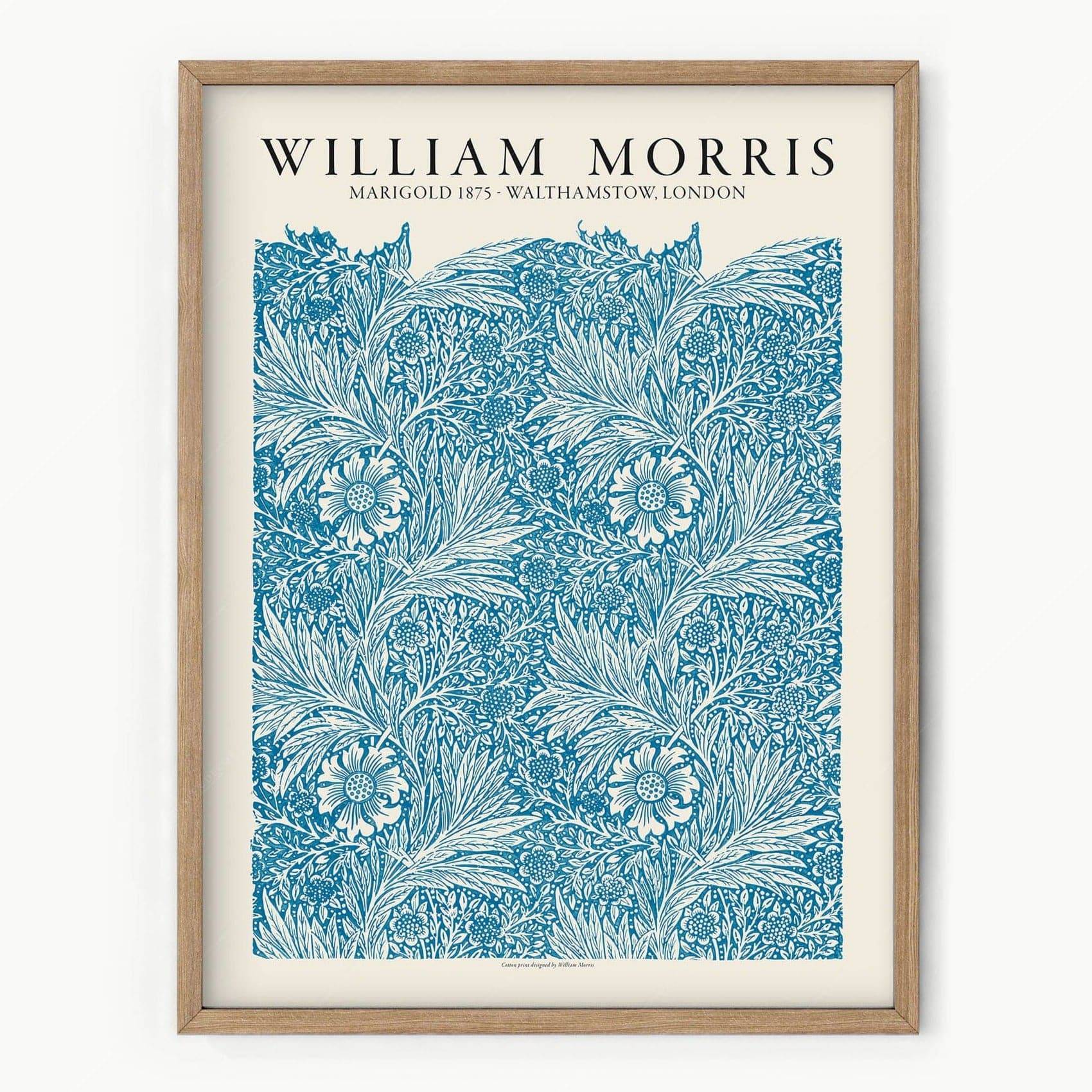 William Morris, Light Blue Marigold, Fine Art Print