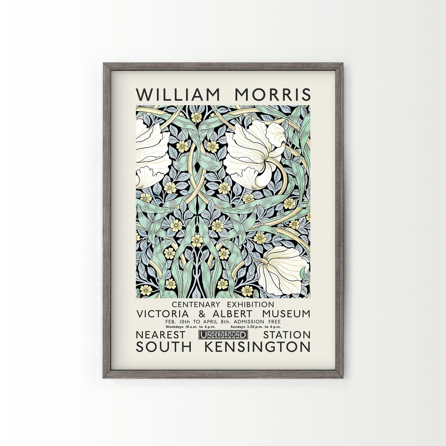 William Morris, Pimpernel Poster, Floral Trellis pattern