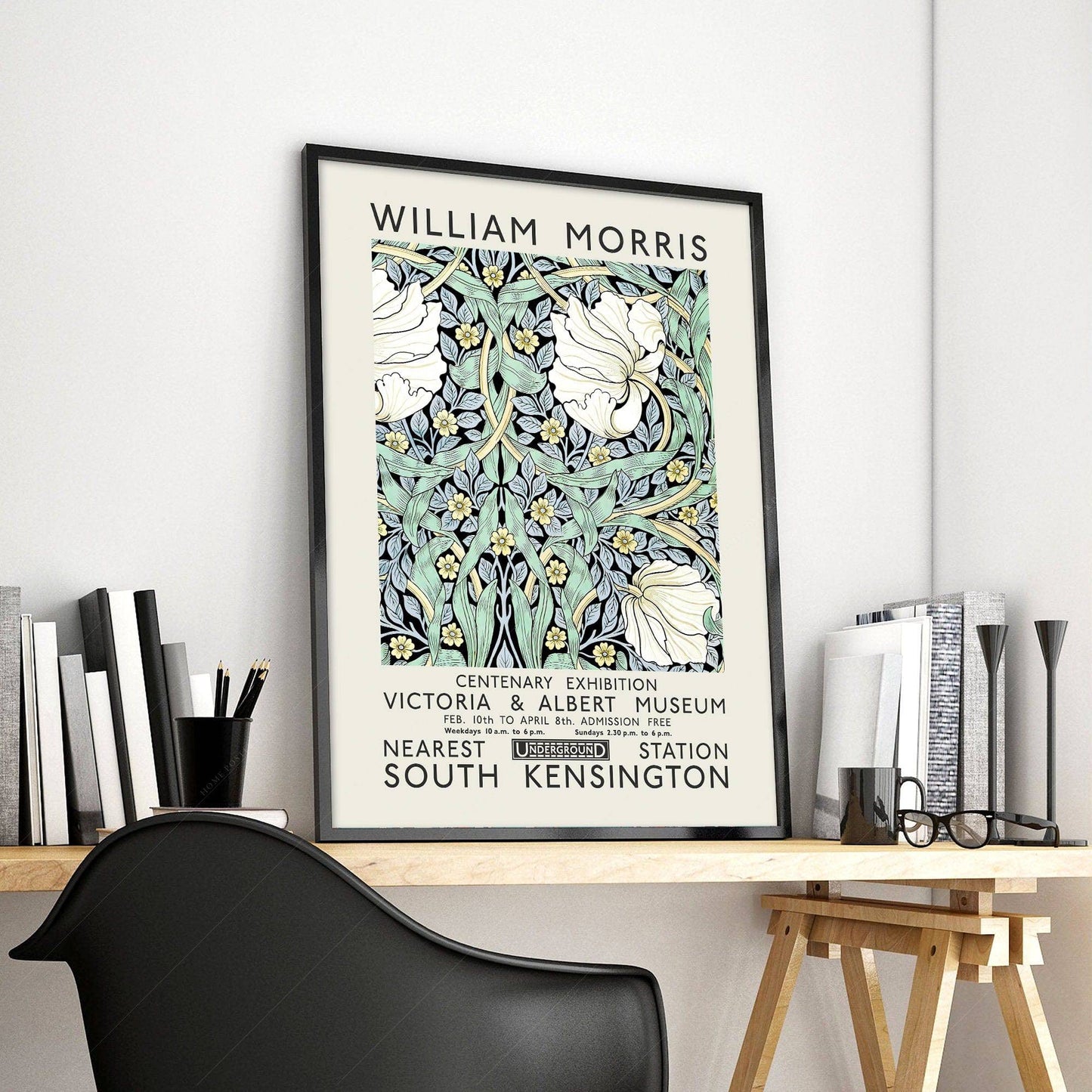 William Morris, Pimpernel Poster, Floral Trellis pattern