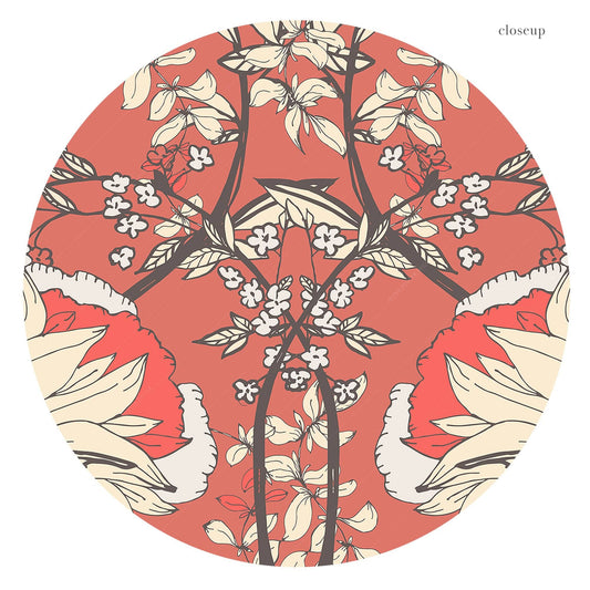 William Morris Poster, Red Floral Pattern