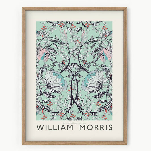 William Morris Print, Turquoise Flower Wall Art