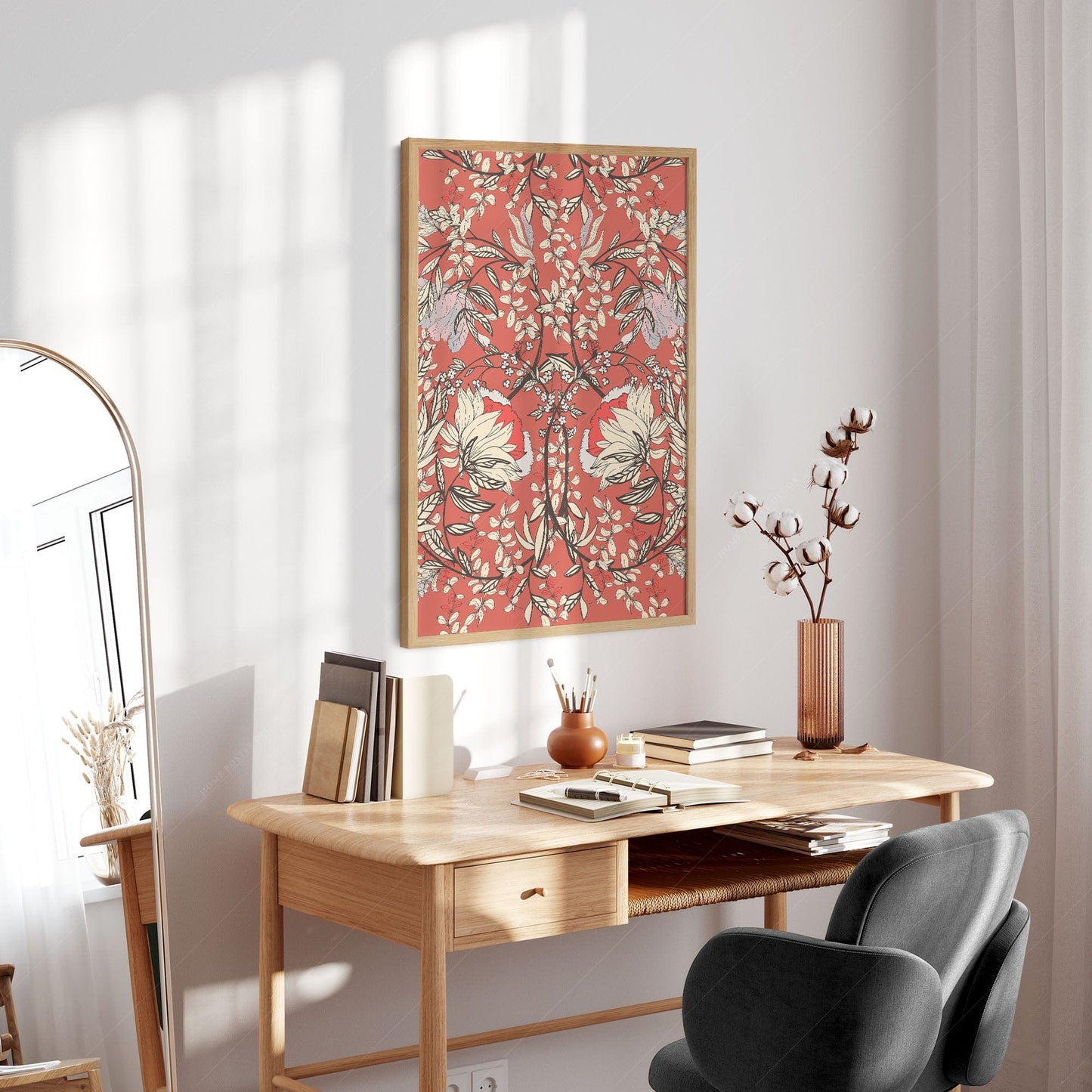 William Morris, Red floral pattern, Fine Art Print