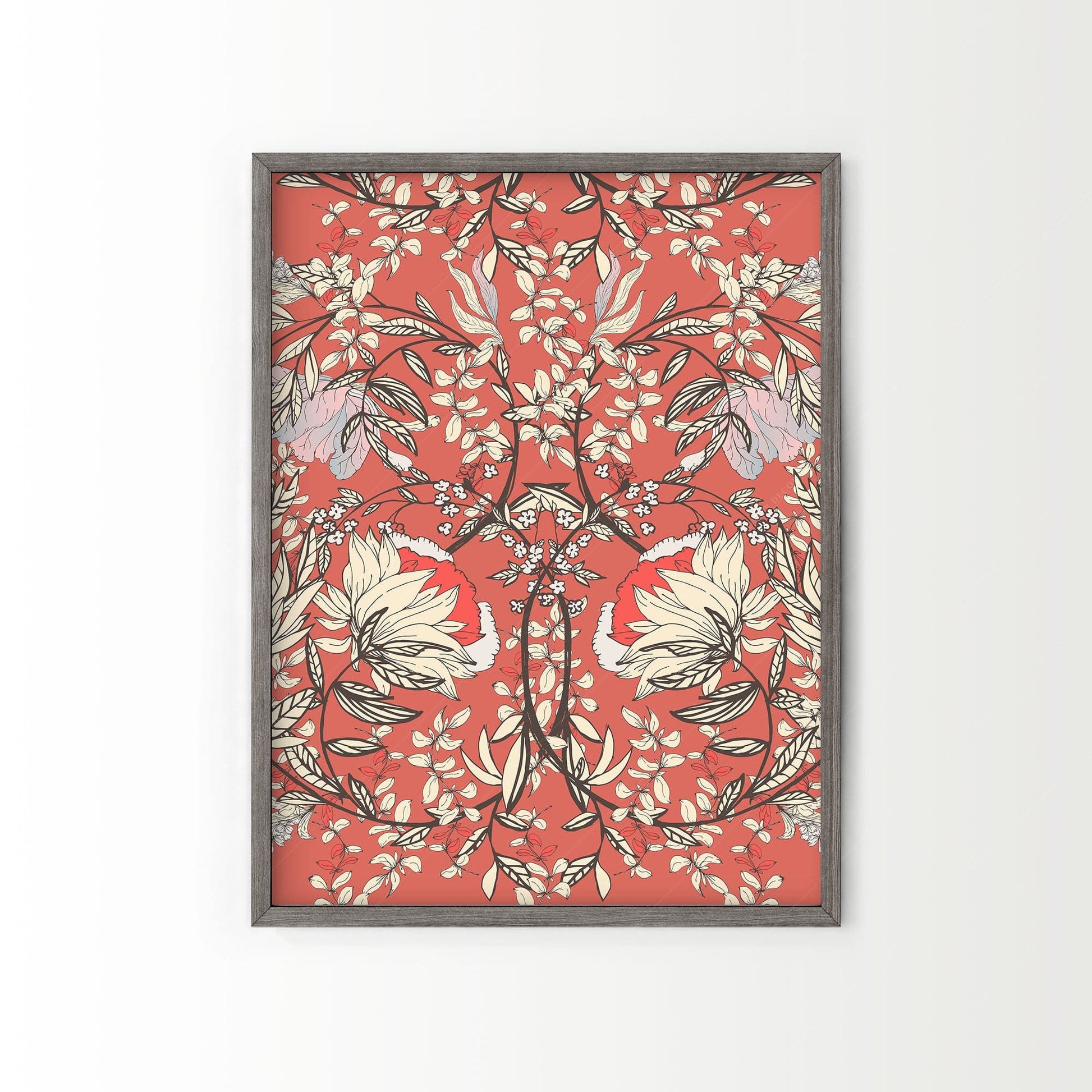 William Morris, Red floral pattern, Fine Art Print