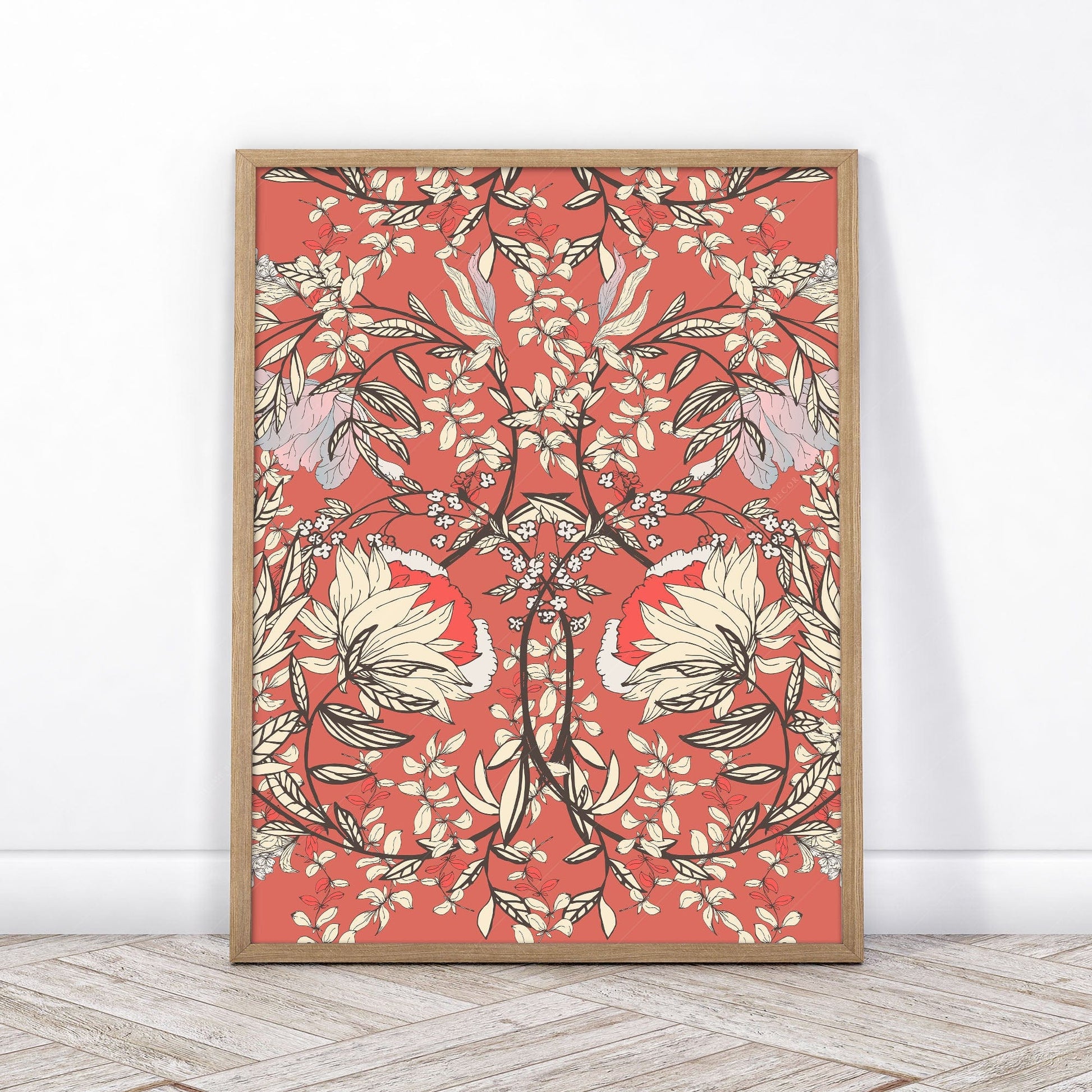 William Morris, Red floral pattern, Fine Art Print