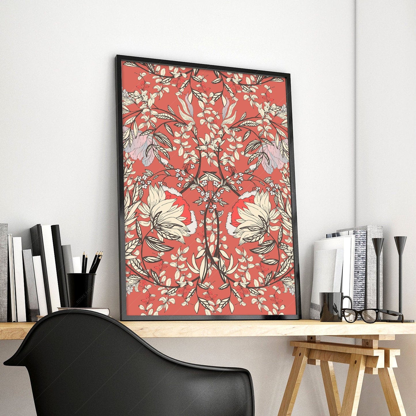 William Morris, Red floral pattern, Fine Art Print