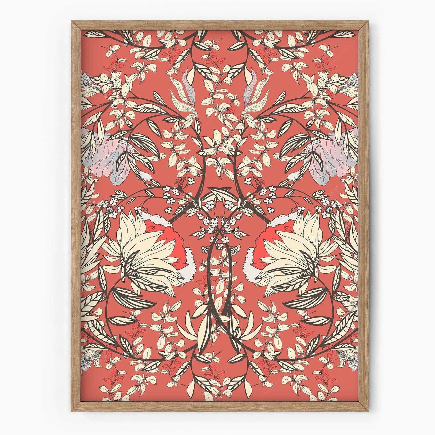 William Morris, Red floral pattern, Fine Art Print