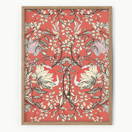 William Morris, Red floral pattern, Fine Art Print