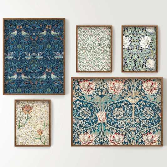 William Morris, Set of 5 Posters, Floral Gallery Wall