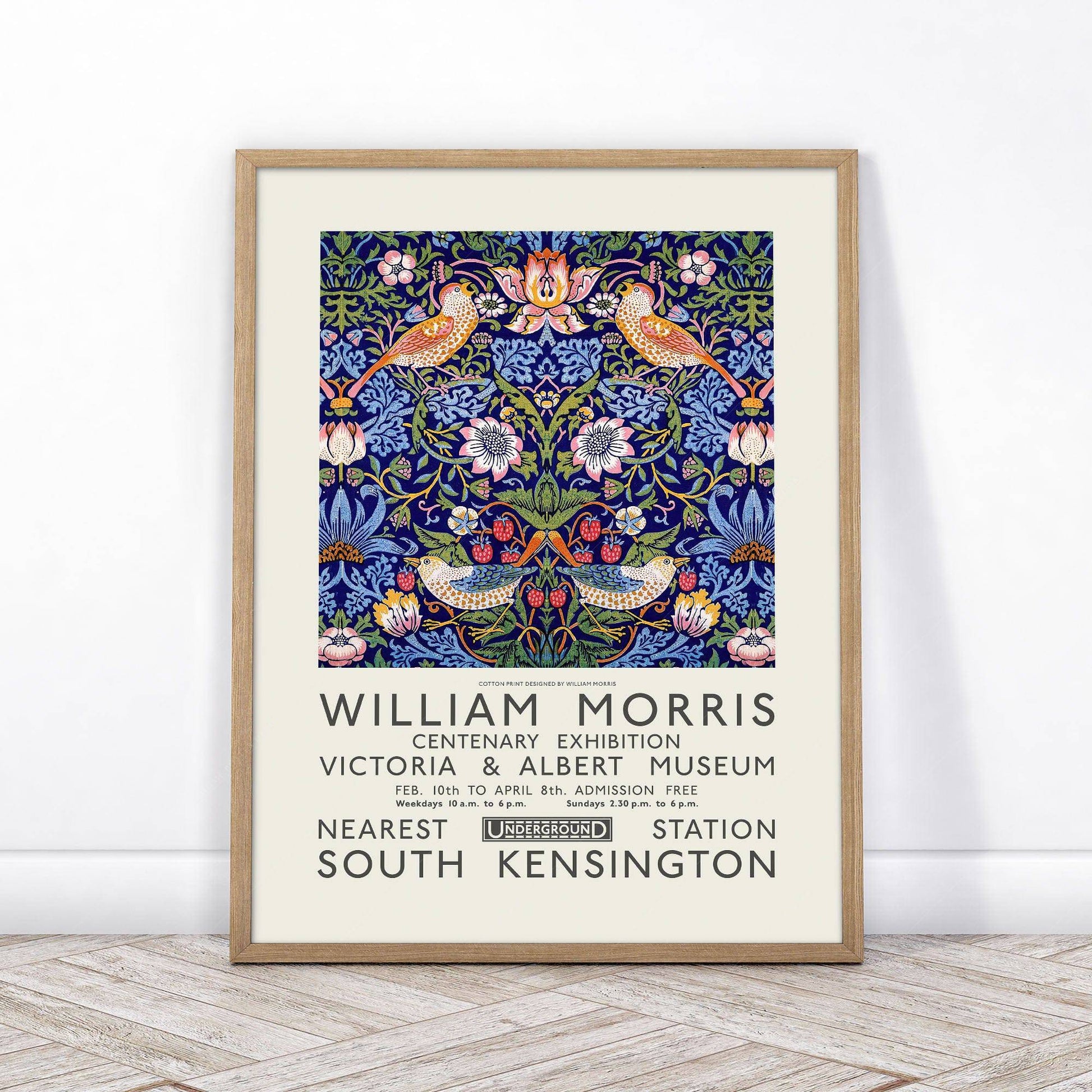 William Morris, Strawberry Thief Print, Exhibition Poster