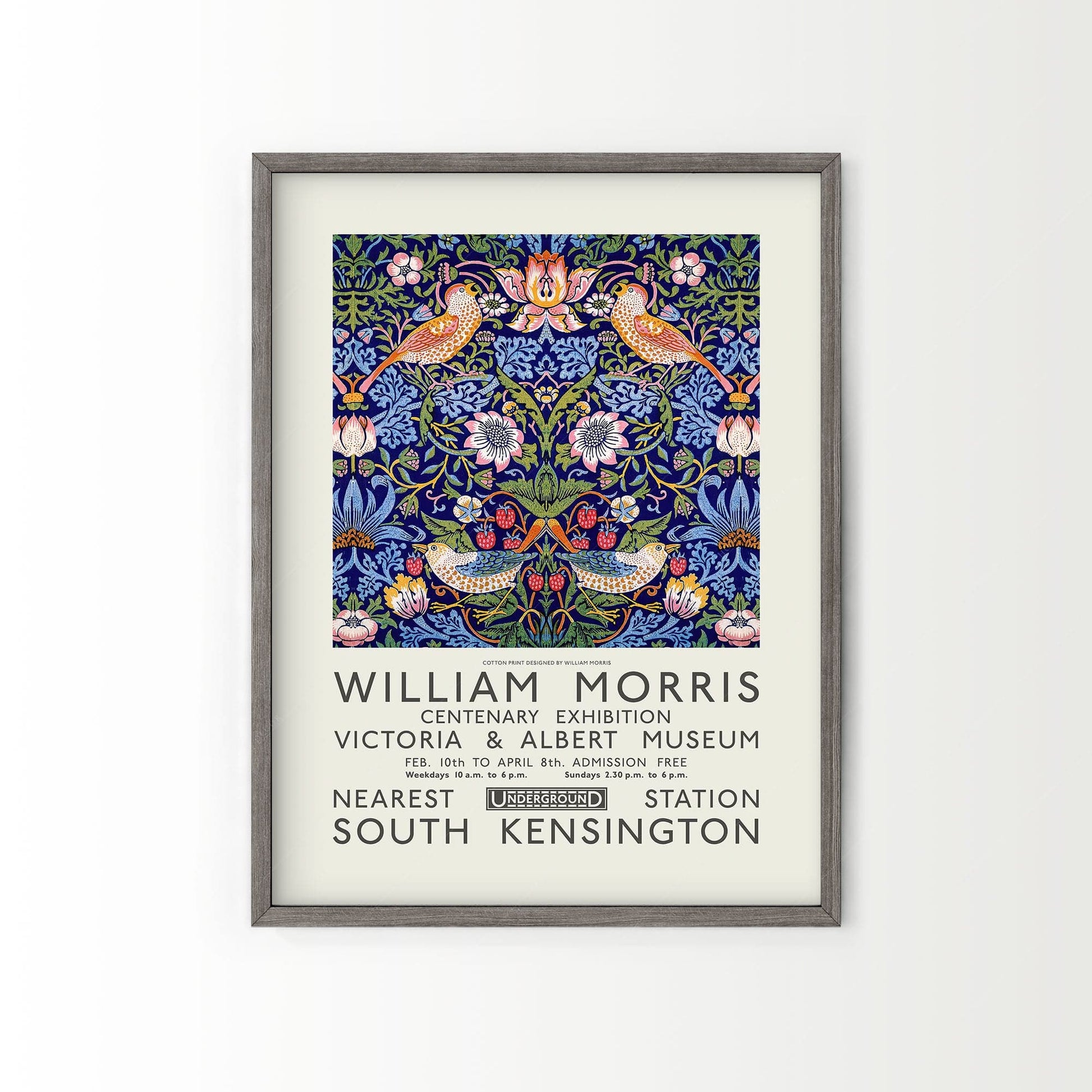 William Morris, Strawberry Thief Print, Exhibition Poster