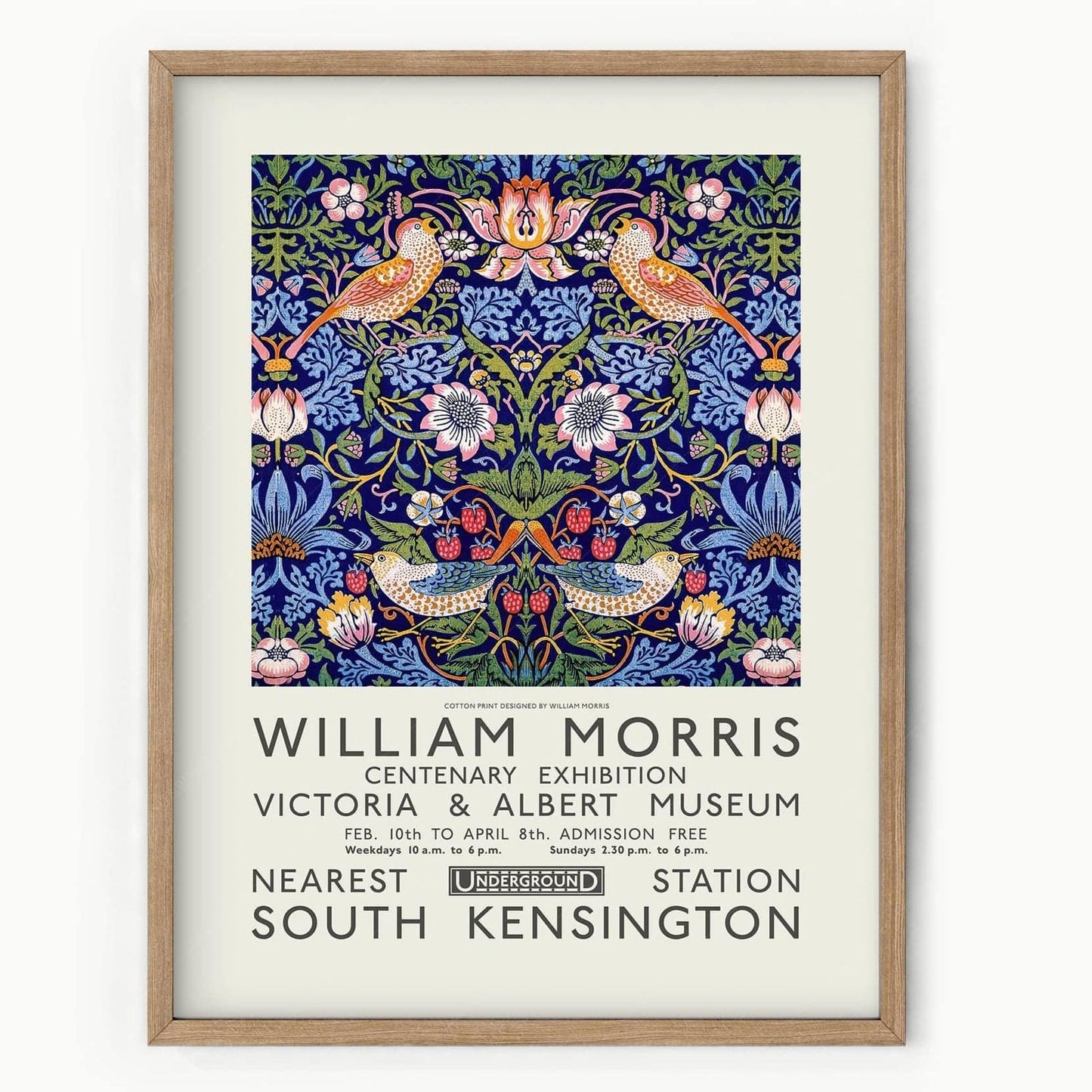 William Morris, Strawberry Thief Print, Exhibition Poster