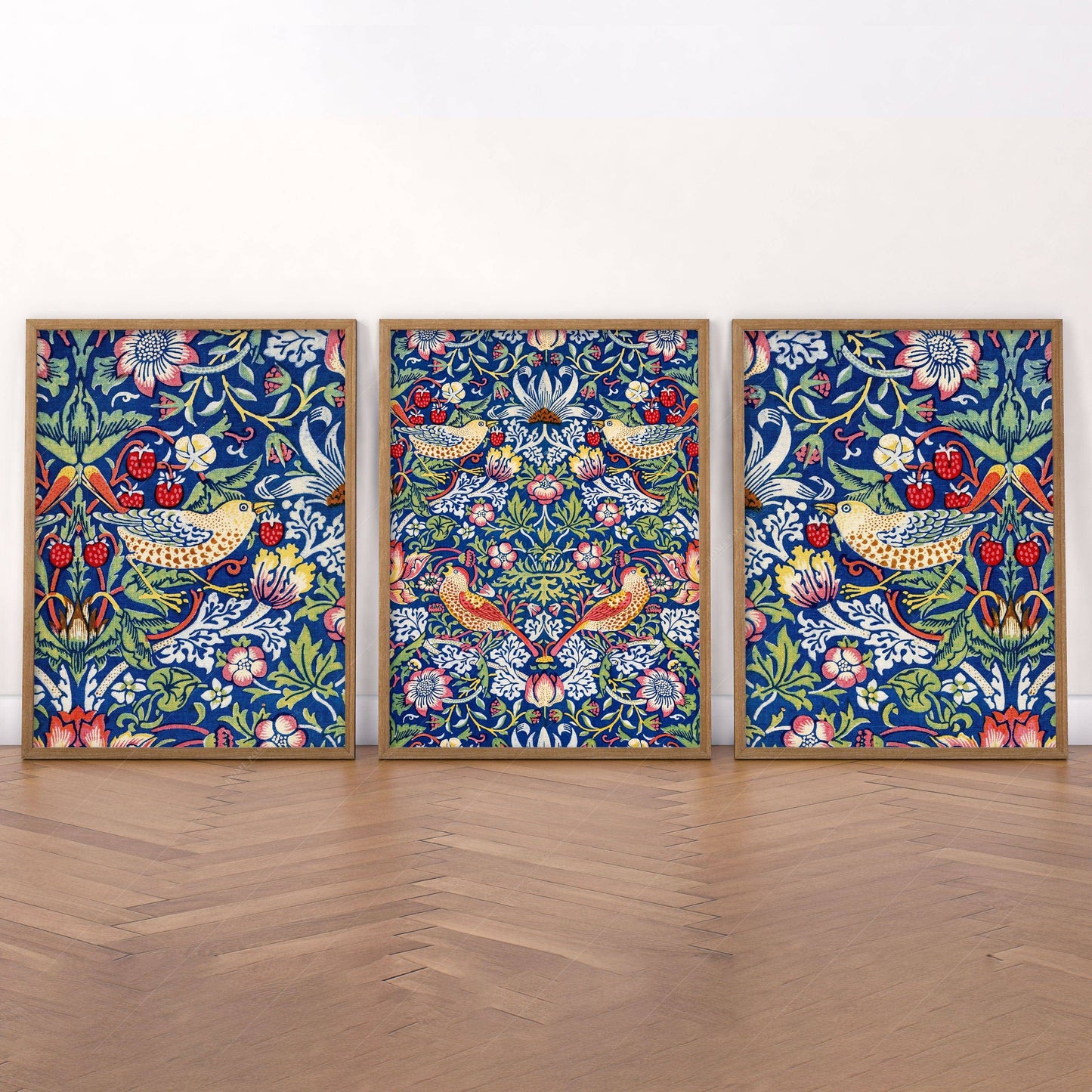 William Morris, Strawberry Thief, Set of 3 prints