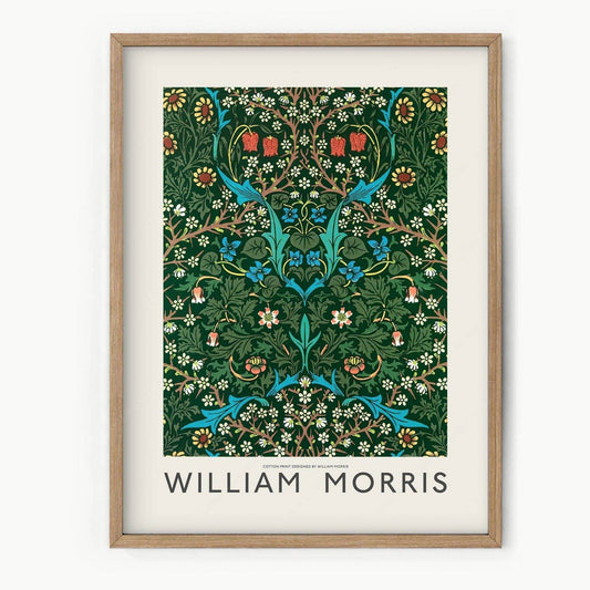 William Morris, Tulips Poster, Blackthorn, Fine Art Print