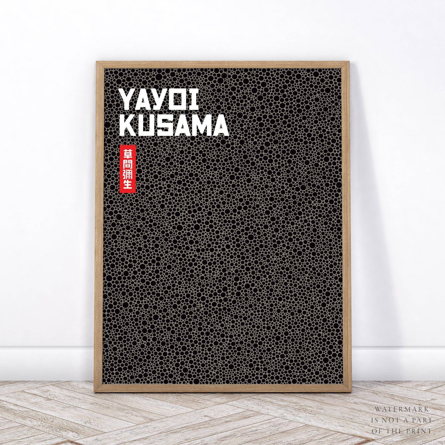 Yayoi Kusama Print, Contemporary Wall Decor, Black Dots