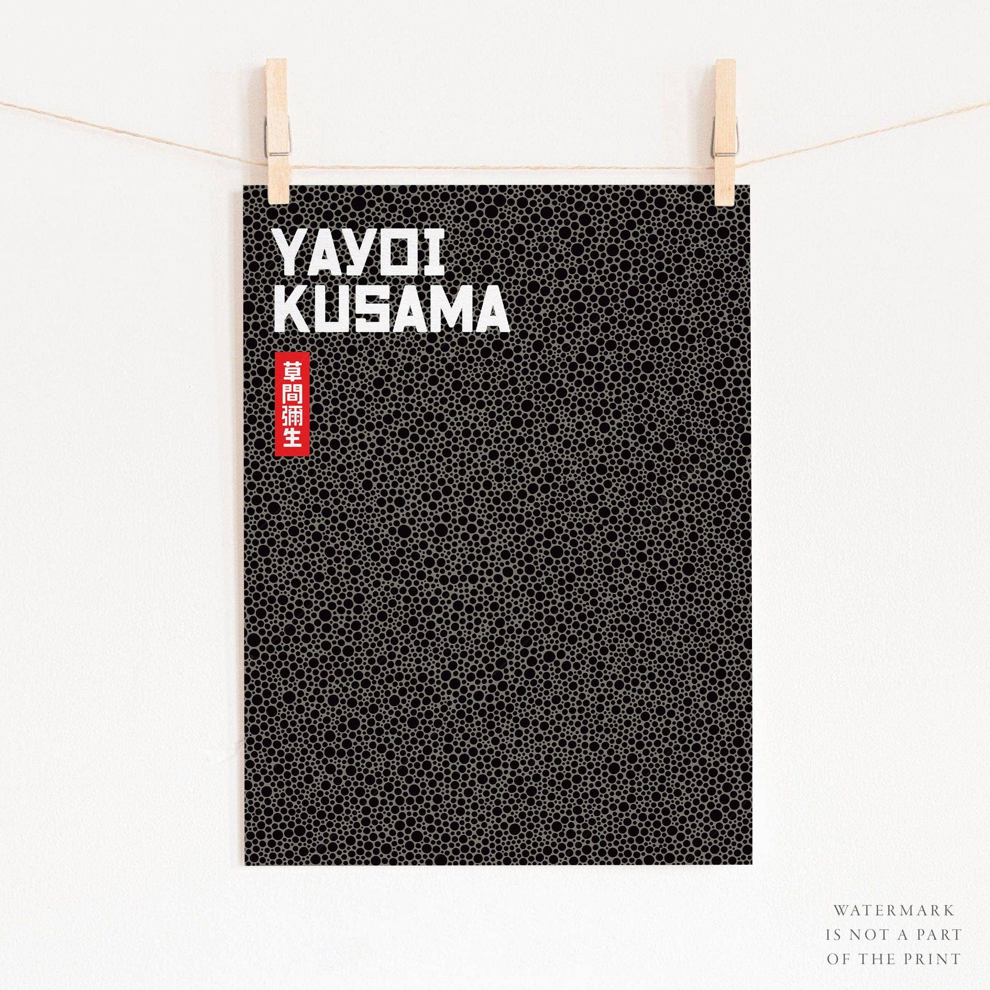 Yayoi Kusama Print, Contemporary Wall Decor, Black Dots