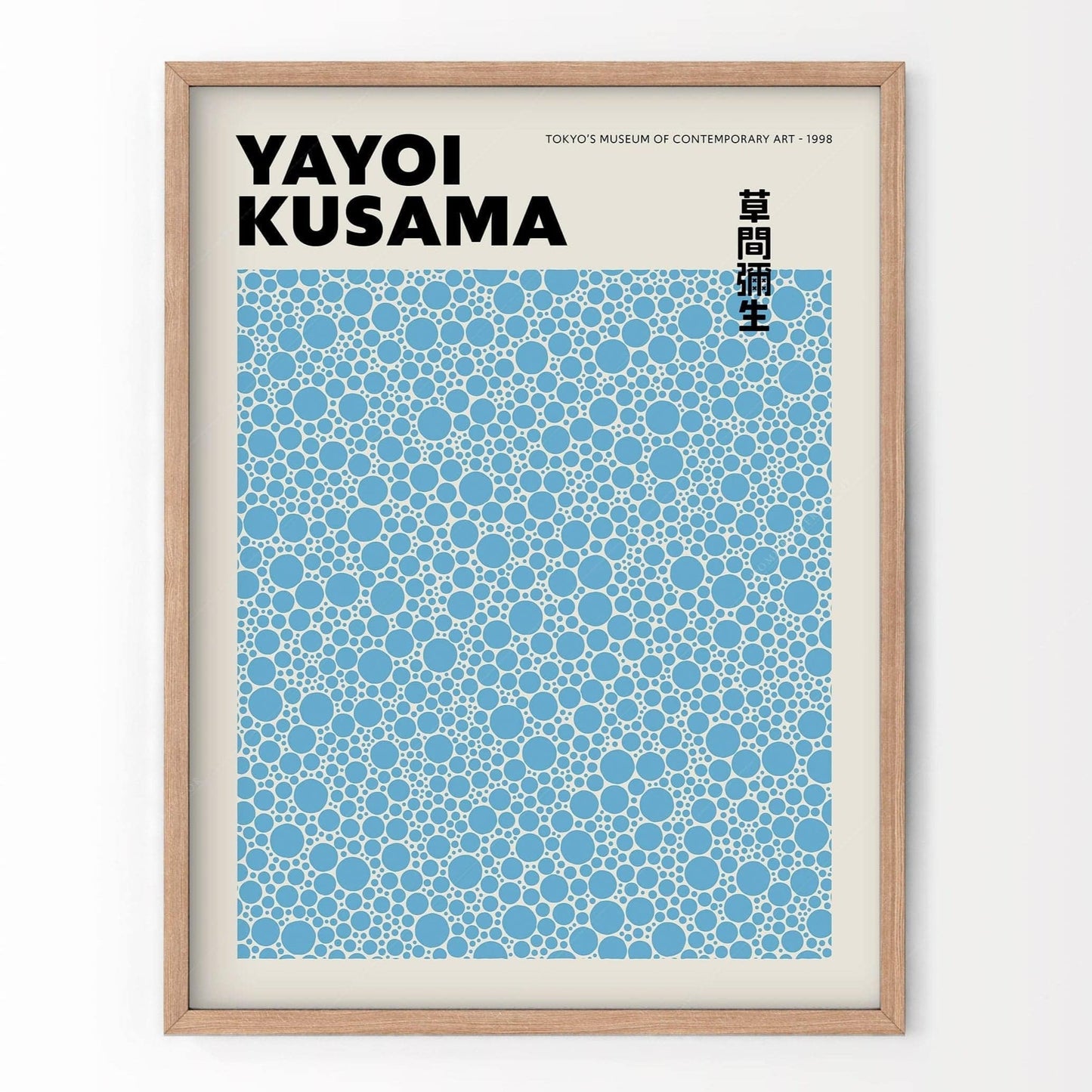 Yayoi Kusama Print, Contemporary Wall Decor, Blue Dots