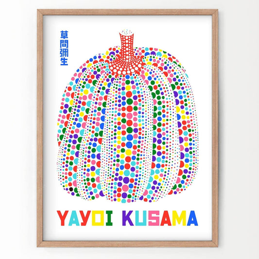 Yayoi Kusama Print, Contemporary Wall Decor, Colorful Pumpkin