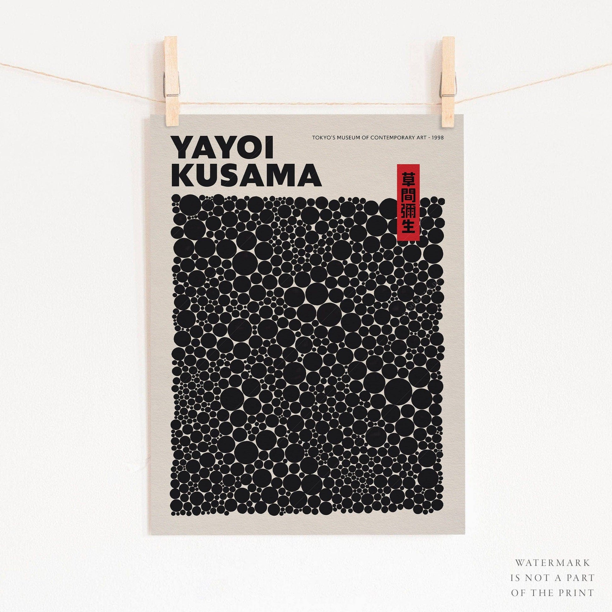 Yayoi Kusama Print, Contemporary Wall Decor, Exhibition Poster