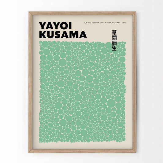 Yayoi Kusama Print, Contemporary Wall Decor, Green Dots