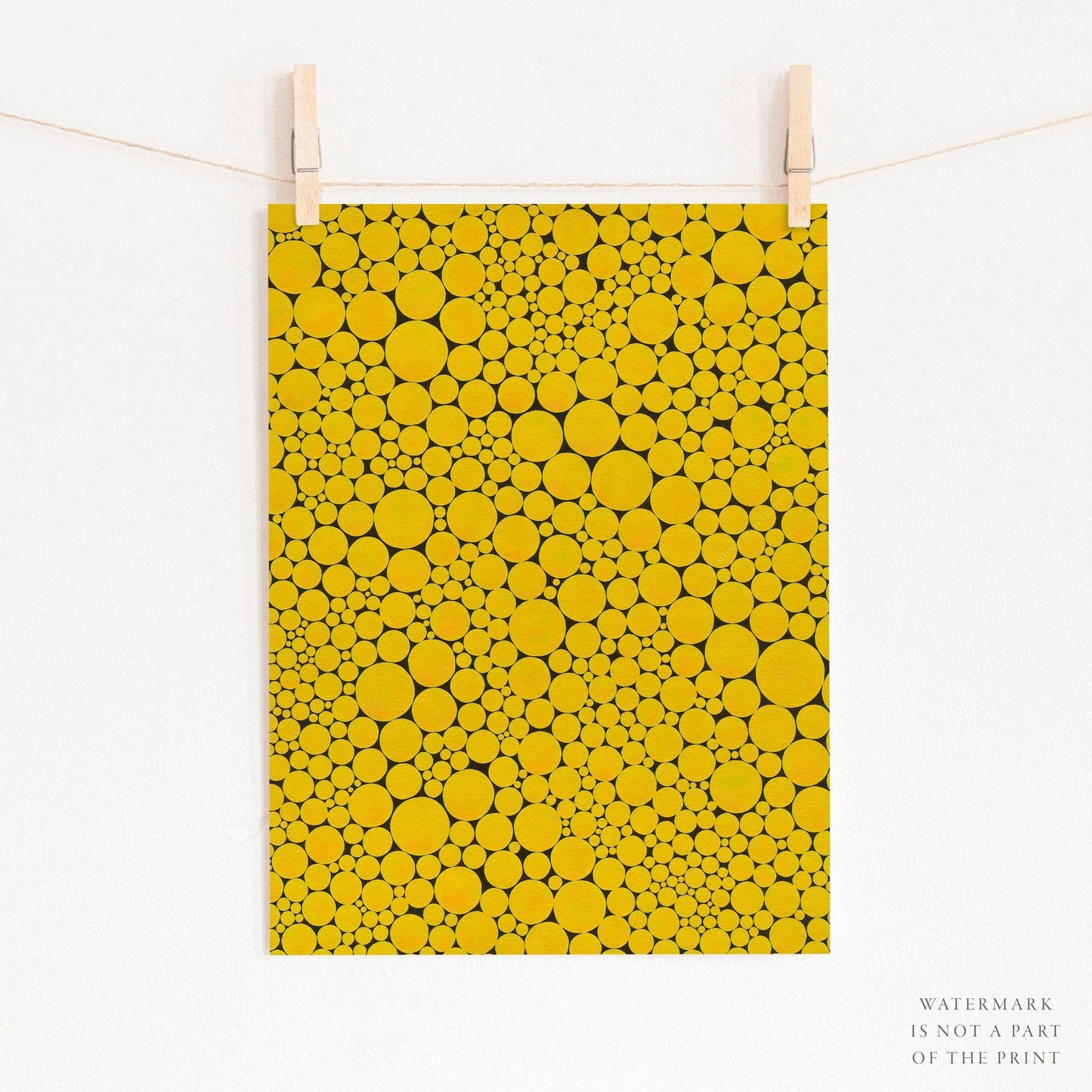 Yayoi Kusama Print, Contemporary Wall Decor, Yellow Dots