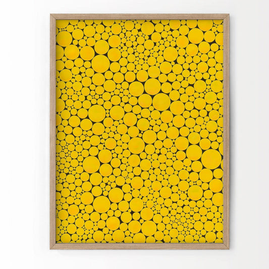 Yayoi Kusama Print, Contemporary Wall Decor, Yellow Dots