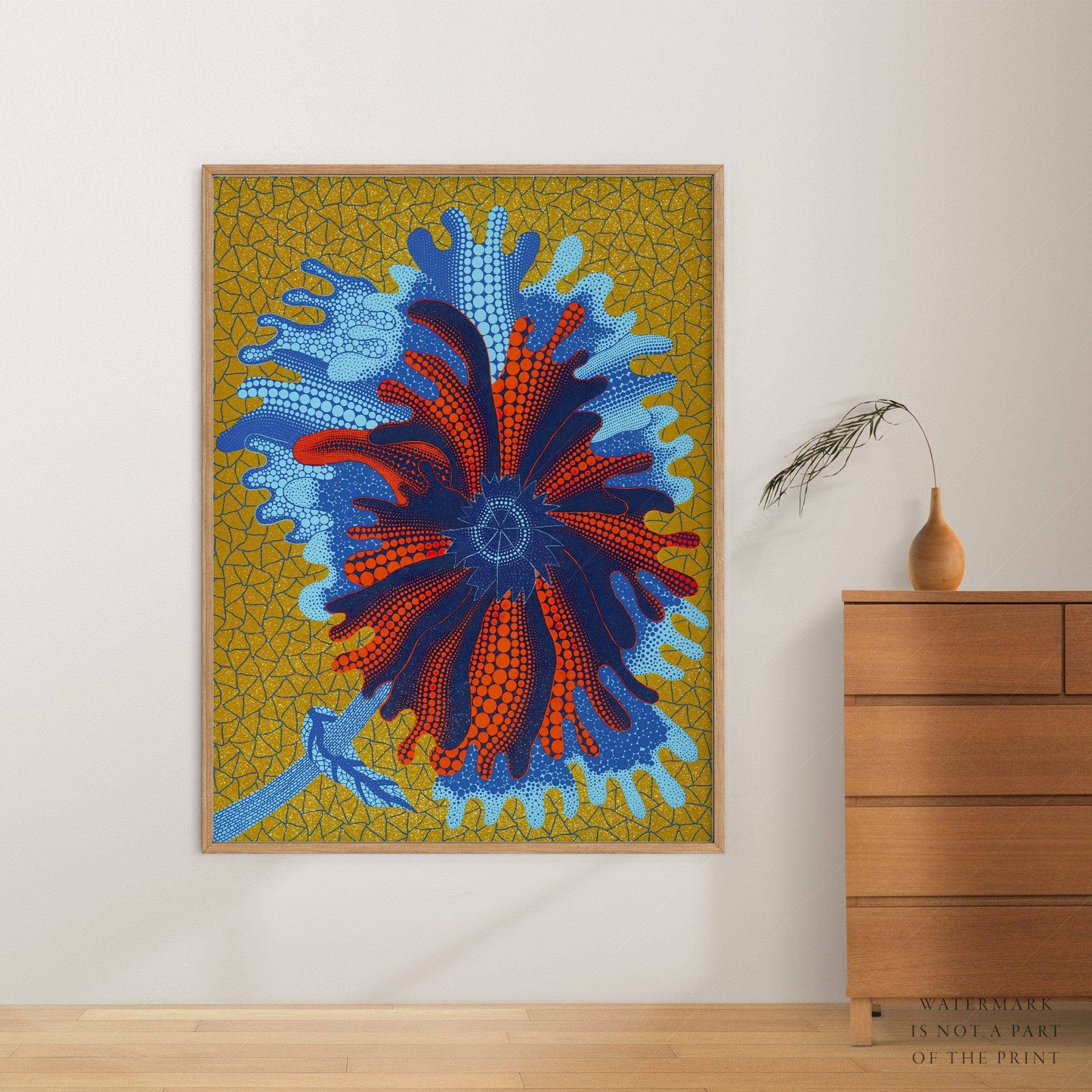 Yayoi Kusama Print, Contemporary Wall Decor, Flower Art