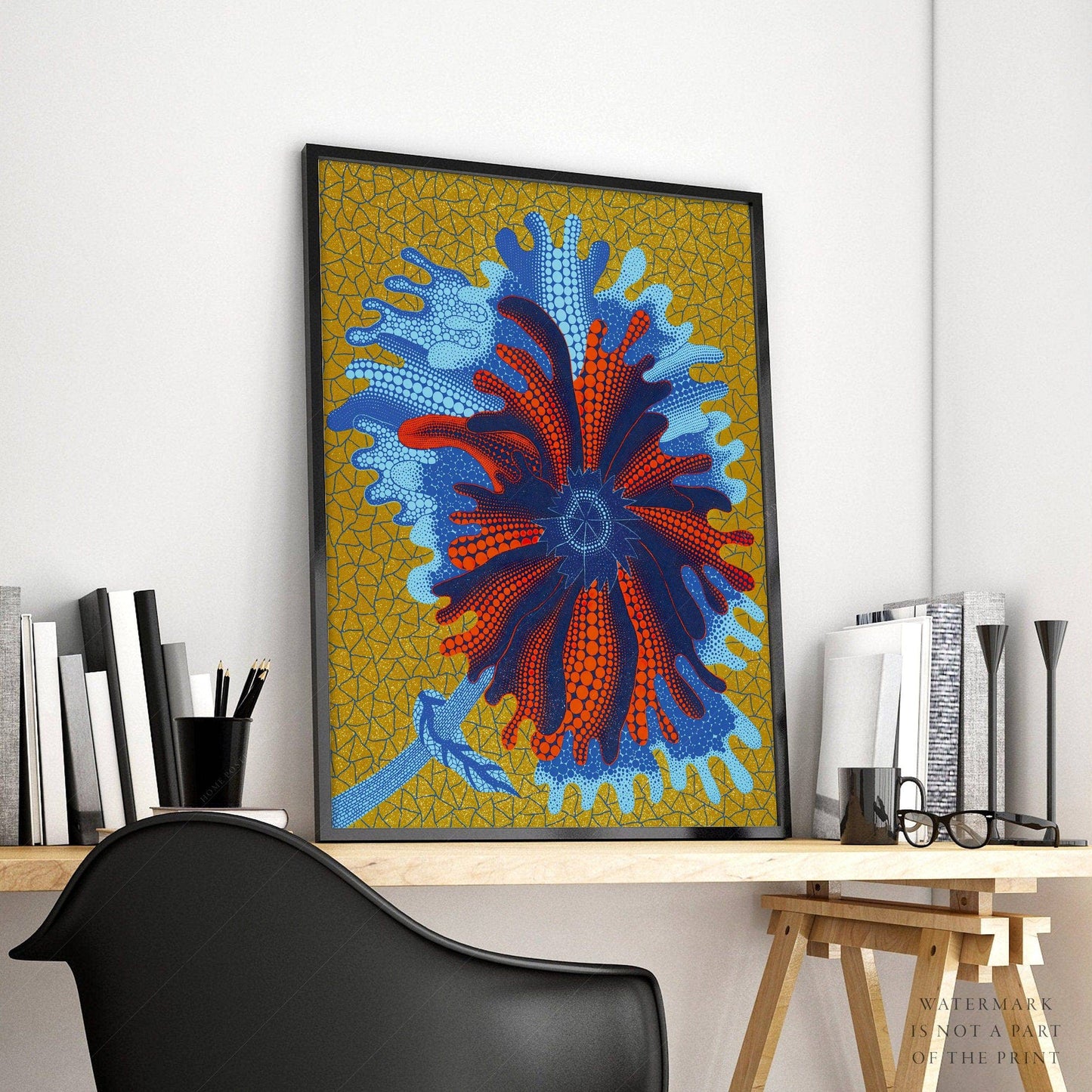 Yayoi Kusama Print, Contemporary Wall Decor, Flower Art