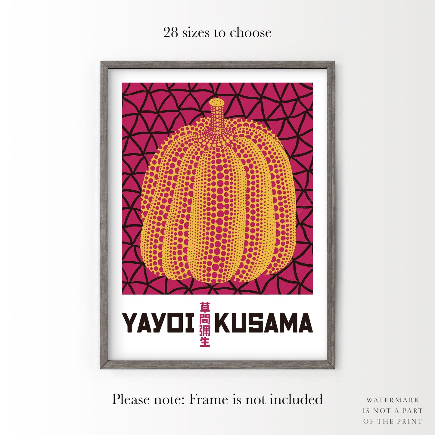 Yayoi Kusama Print, Contemporary Wall Decor, Pumpkin Art