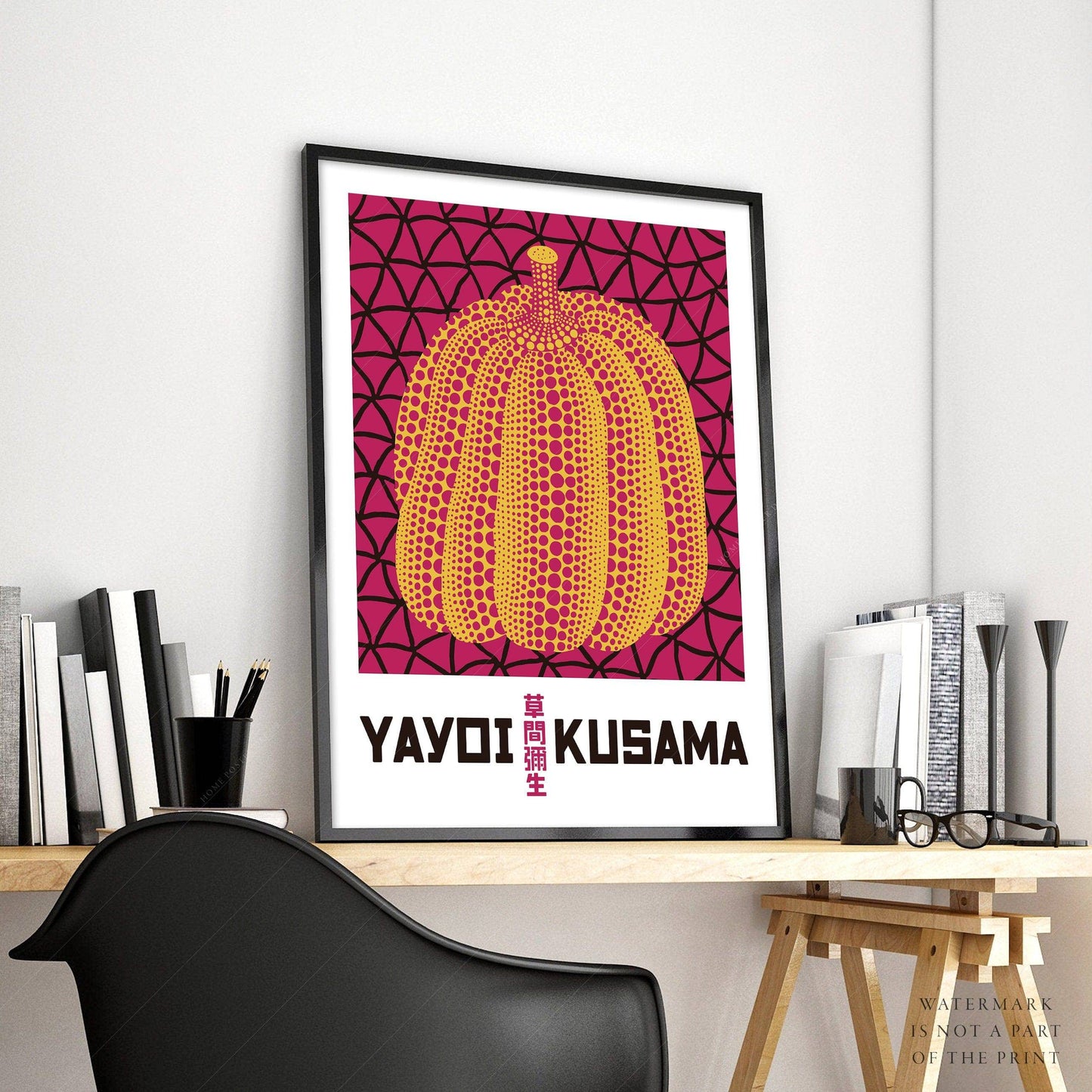 Yayoi Kusama Print, Contemporary Wall Decor, Pumpkin Art