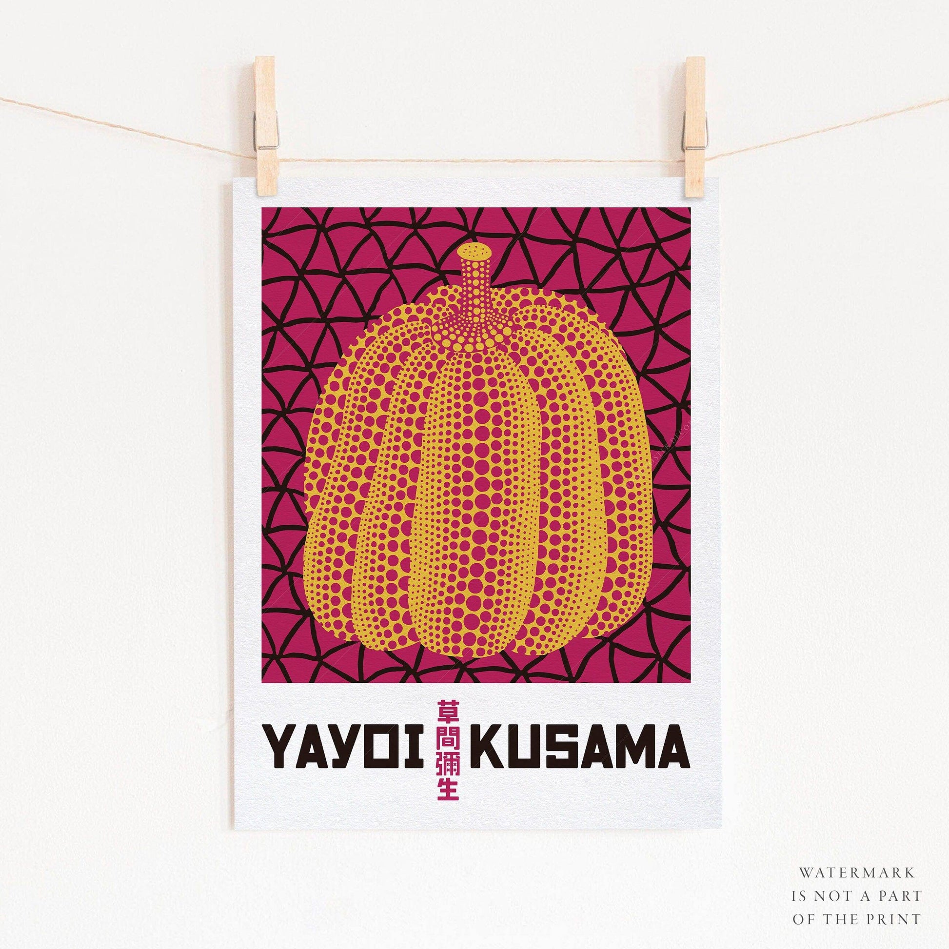 Yayoi Kusama Print, Contemporary Wall Decor, Pumpkin Art