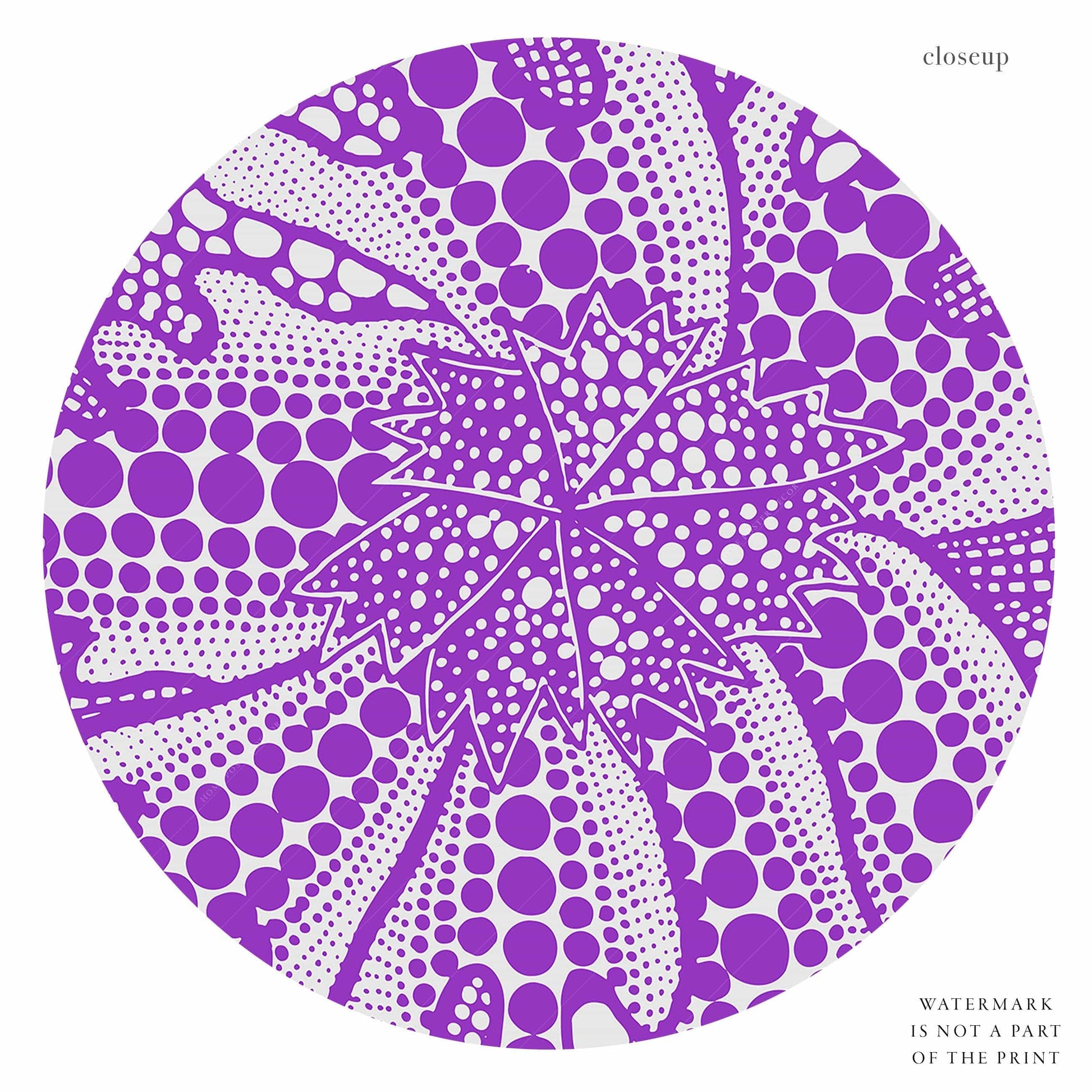 Yayoi Kusama Print, Purple flower, Contemporary Wall Art