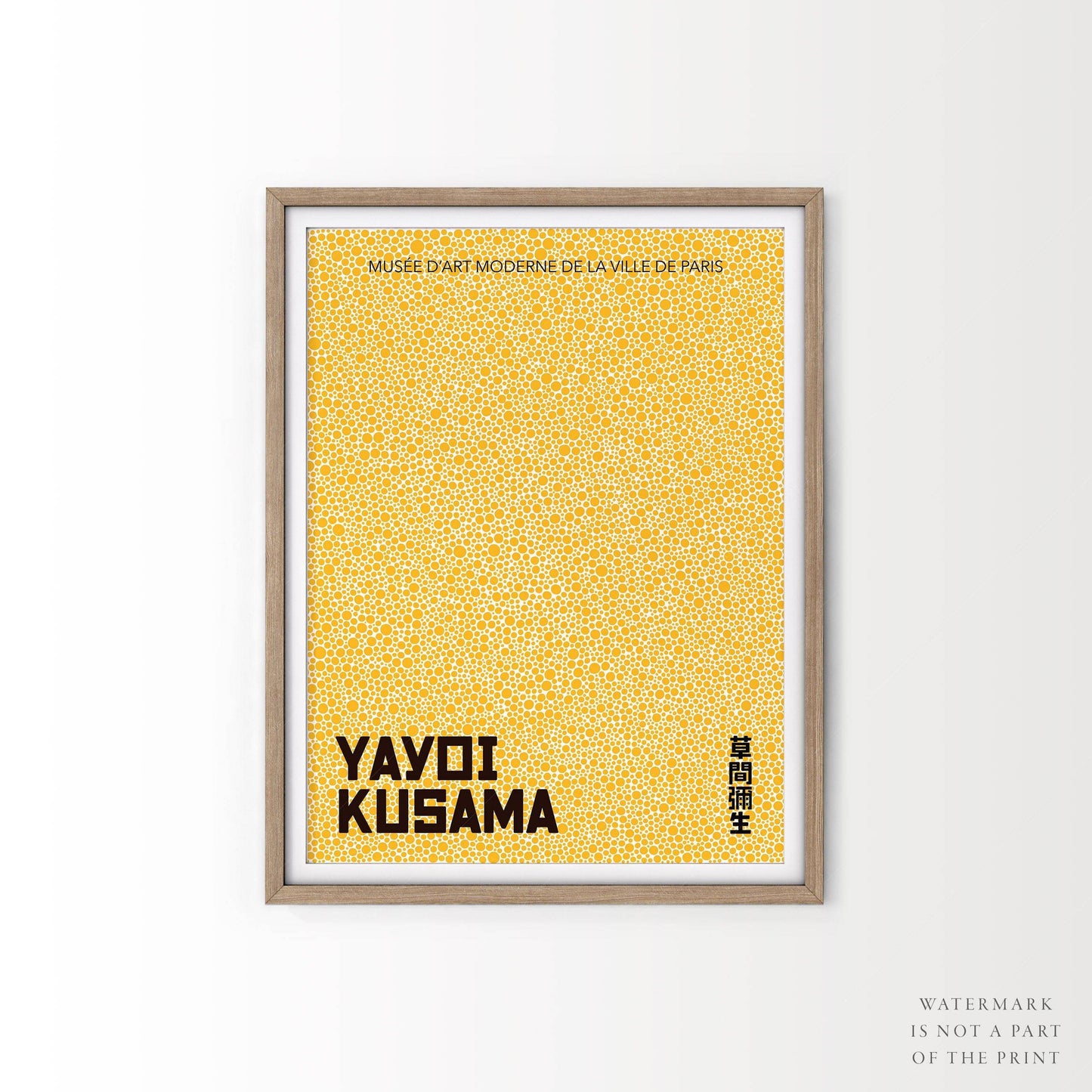 Yayoi Kusama Print, Yellow Dots, Exhibition poster