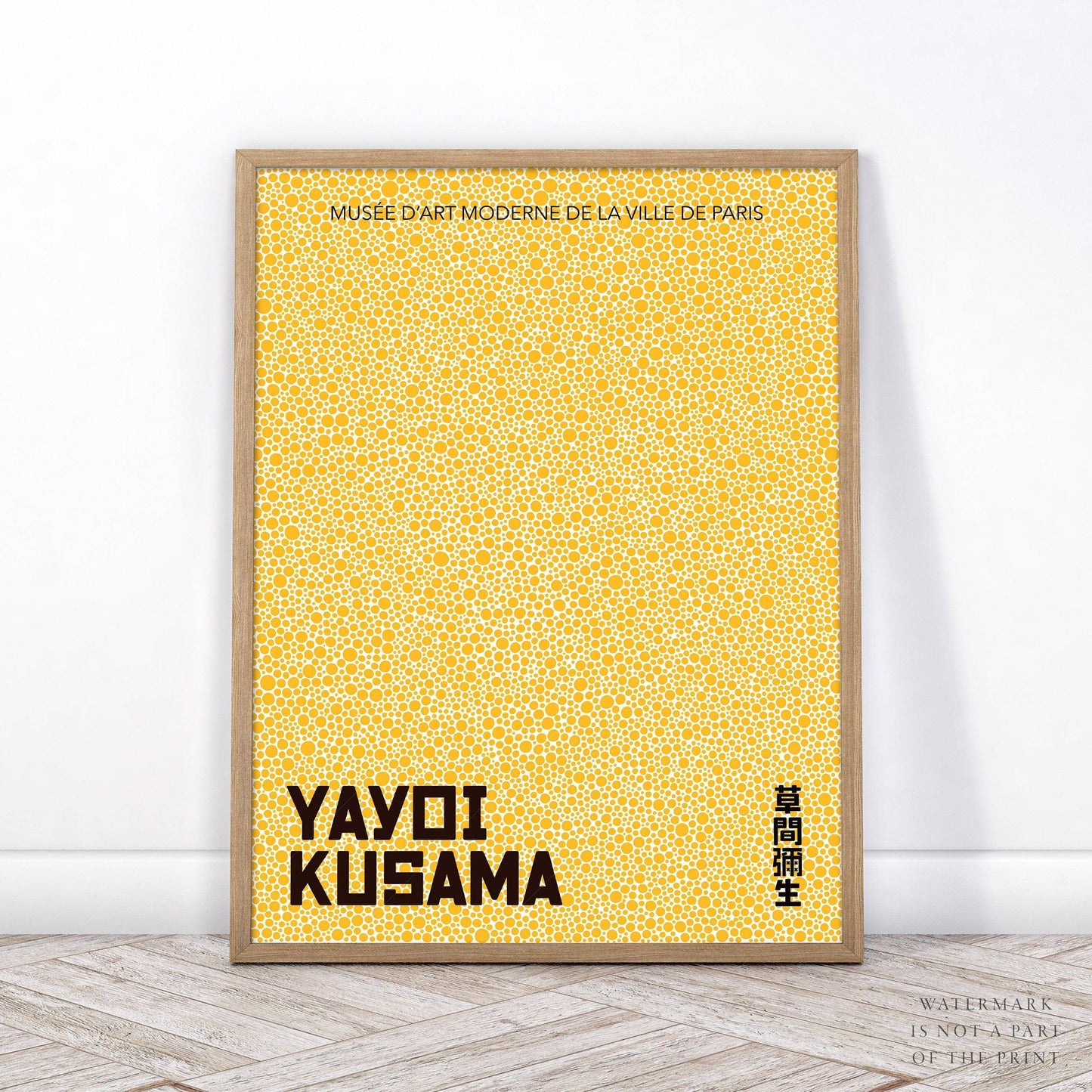 Yayoi Kusama Print, Yellow Dots, Exhibition poster