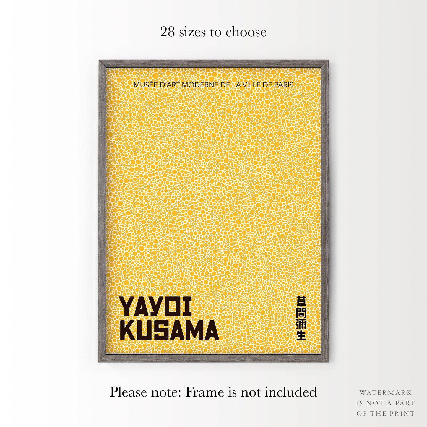 Yayoi Kusama Print, Yellow Dots, Exhibition poster