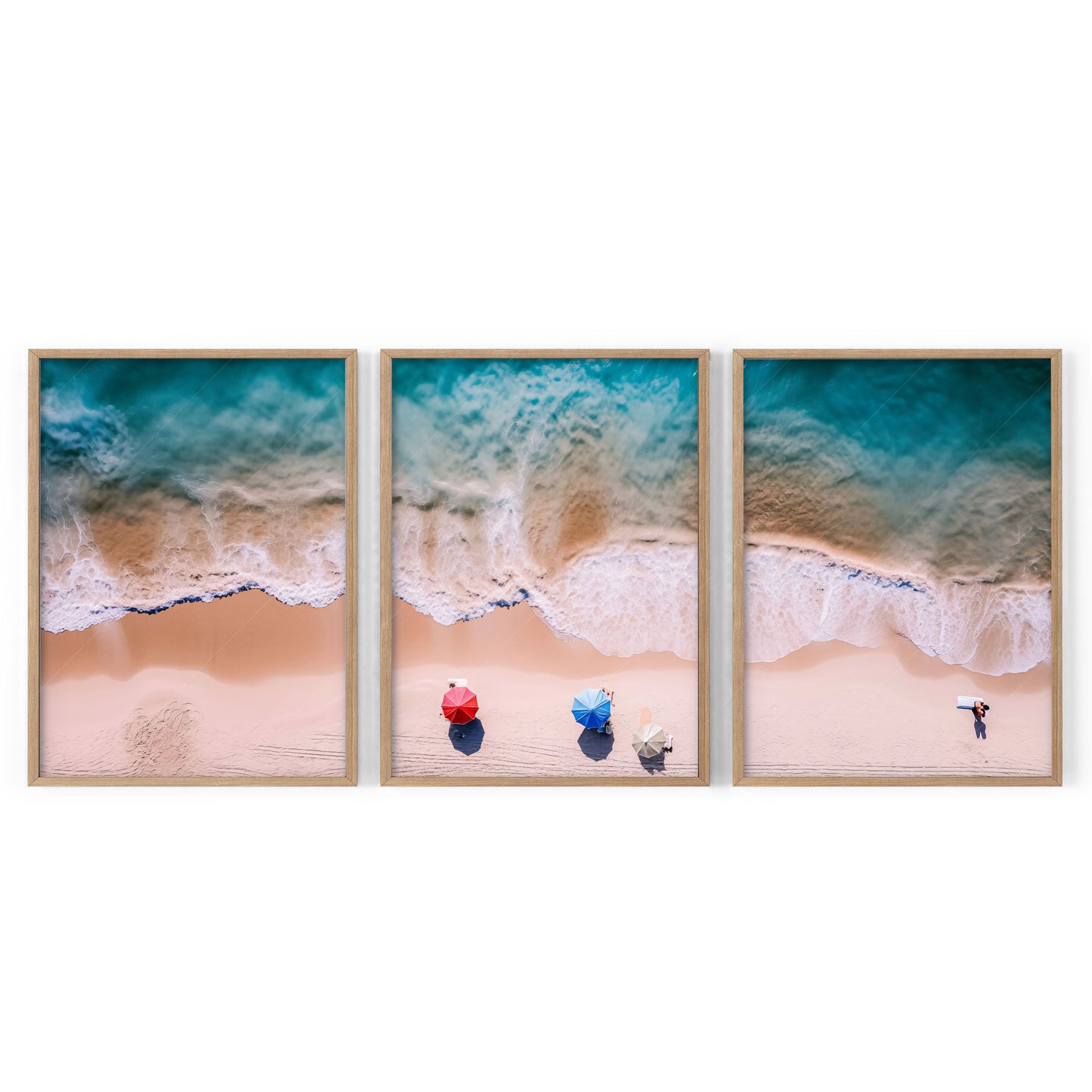 Sand Beach Photography, Aerial ocean shot, Set of 3 Prints