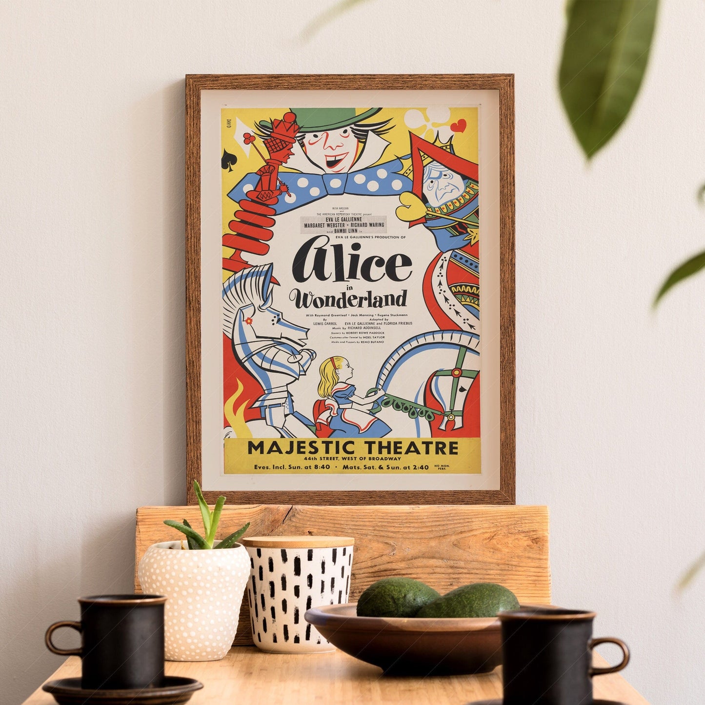 Home Poster Decor Single Alice in Wonderland, Vintage Nursery Decor, Advertisement poster, Majestic Theatre, Retro Nursery, Kids Decor, Girls Bedroom, Show Poster