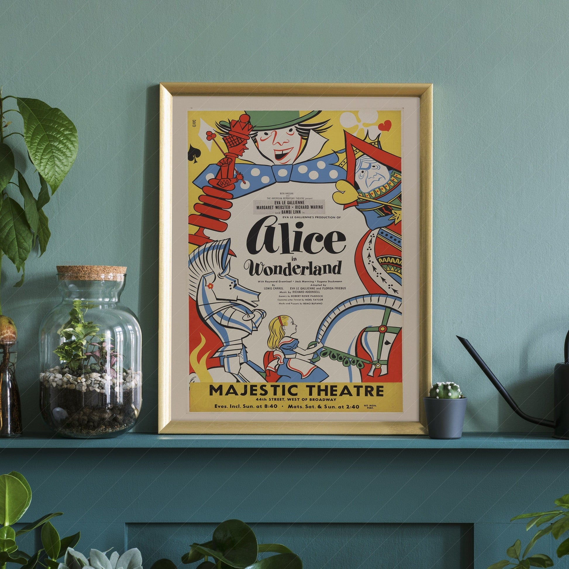 Home Poster Decor Single Alice in Wonderland, Vintage Nursery Decor, Advertisement poster, Majestic Theatre, Retro Nursery, Kids Decor, Girls Bedroom, Show Poster