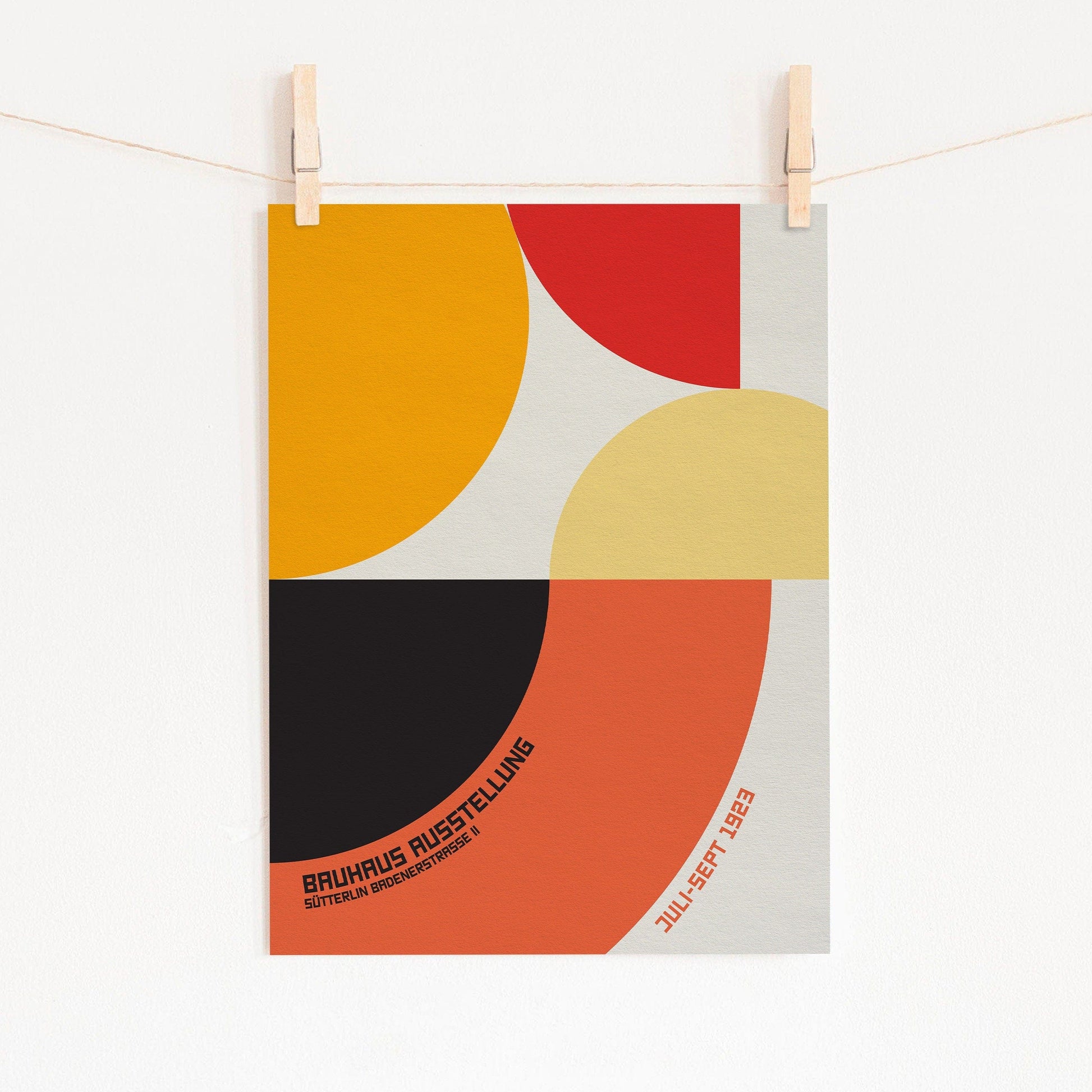 Home Poster Decor Single Bauhaus poster, Colourful Geometric Print, Orange Print, Minimalist Wall Decor, Gift Idea, Bauhaus Exhibition, Modern Design, Bauhaus Art