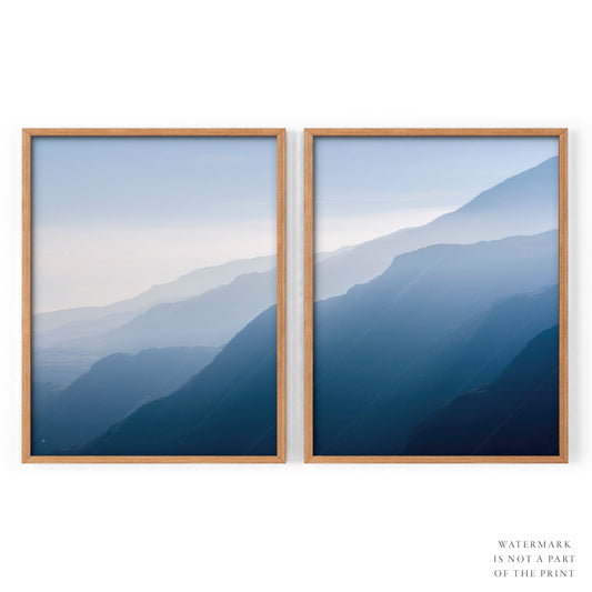 Home Poster Decor Set of 2 Beautiful Panoramic Mountains Photography, Set of 2 Mountain print, Mountain wall art, Chalet wall decor, Dolomites Photo, Blue Wall Art