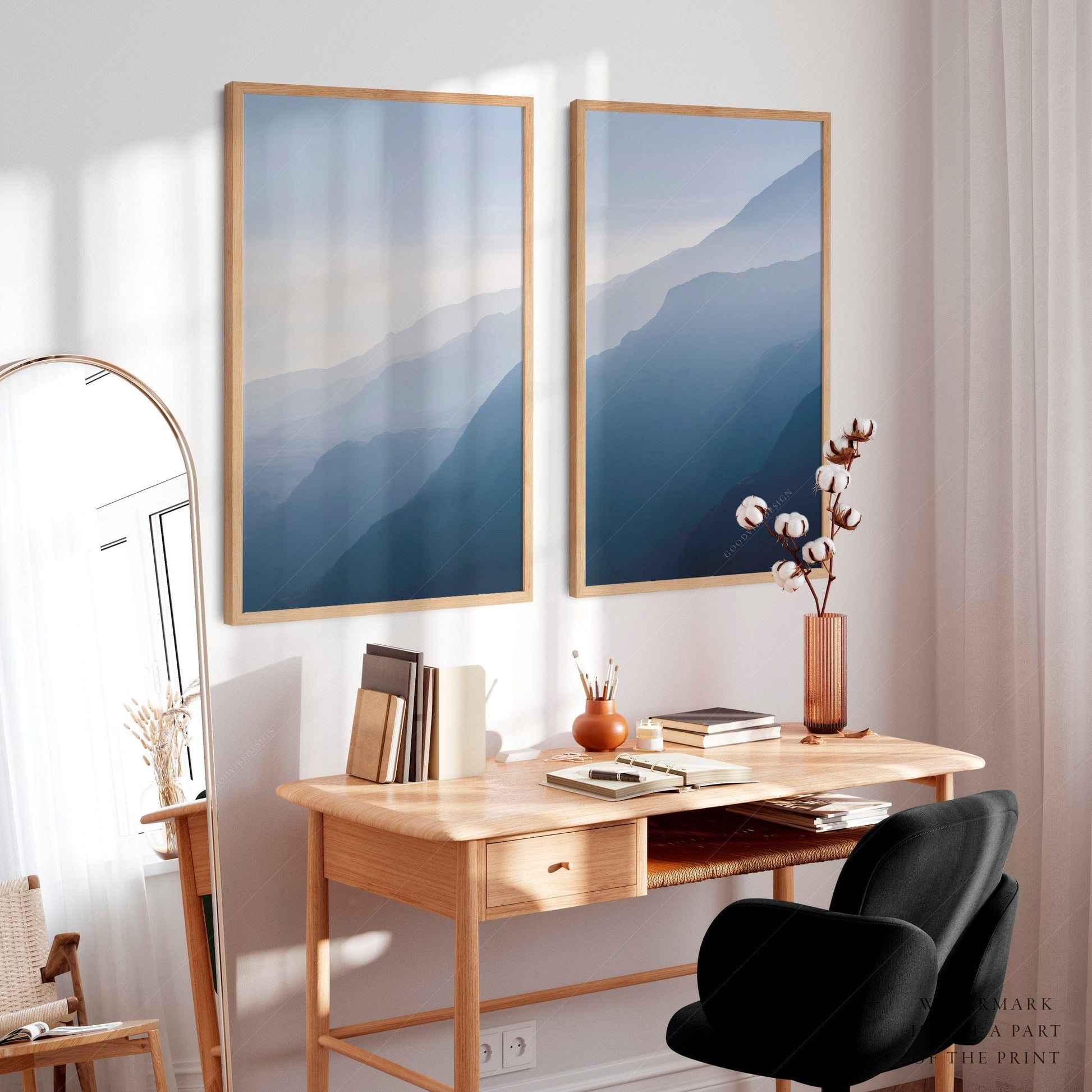 Home Poster Decor Set of 2 Beautiful Panoramic Mountains Photography, Set of 2 Mountain print, Mountain wall art, Chalet wall decor, Dolomites Photo, Blue Wall Art